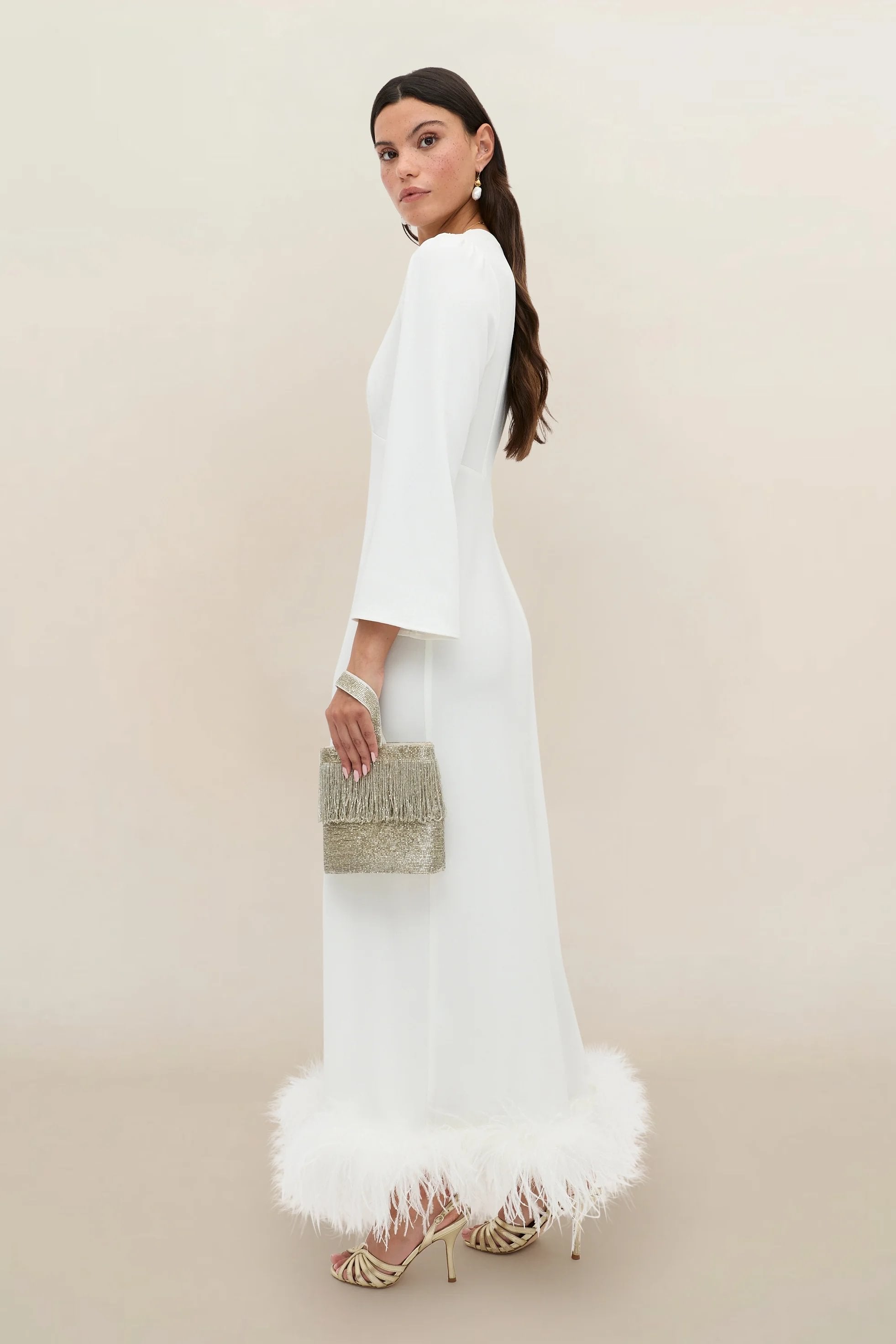 white cape dress plus size L I V D Plus Size Spade One Shoulder Cape Dress