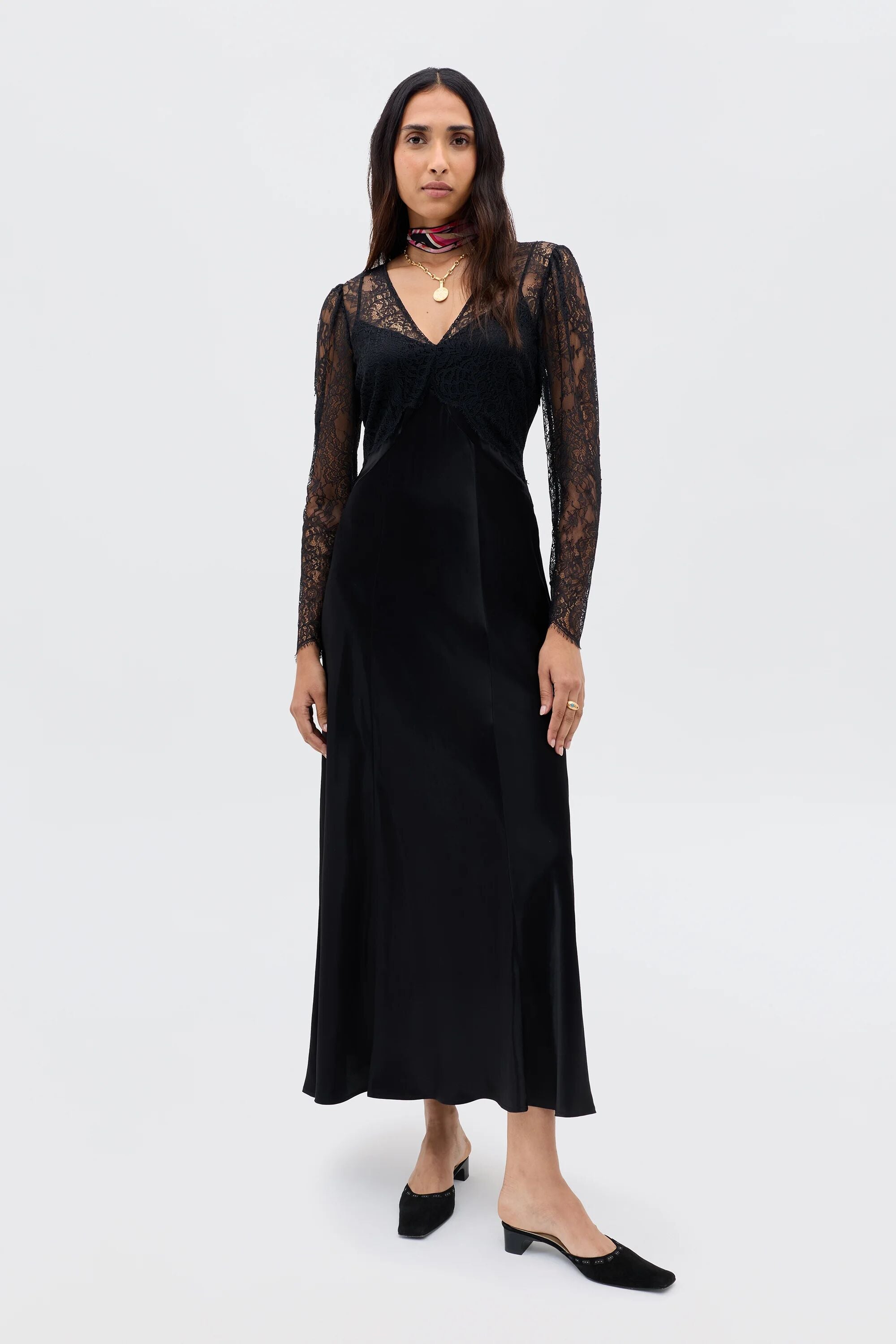 Laoise Satin Dress in Black