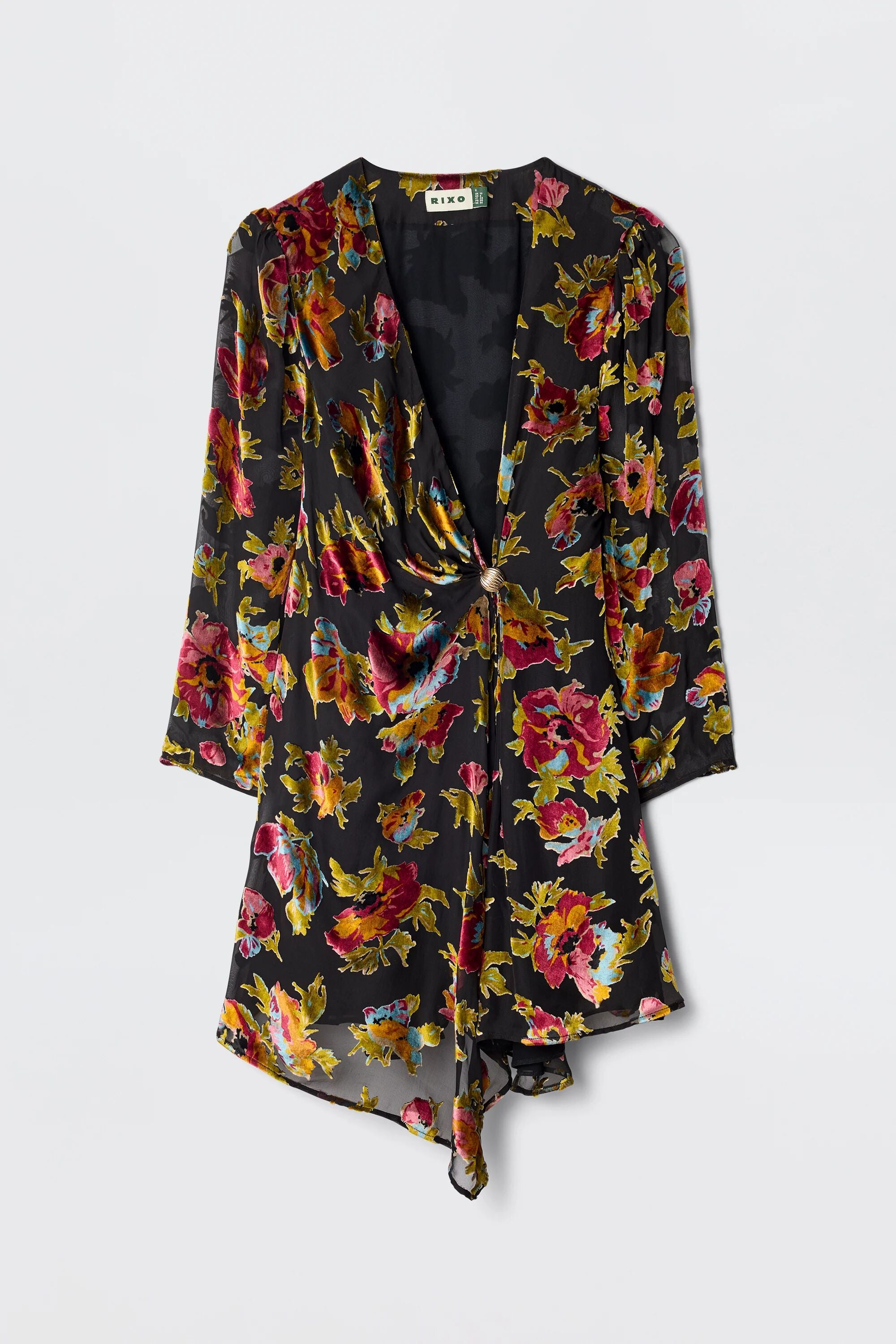 zara black dress with red flowers Kensley Silk-Velvet Mini in Multi Countryside Devoré Cup size:B Zara Floral Embroidered Black The fancy woven fabric PLUS