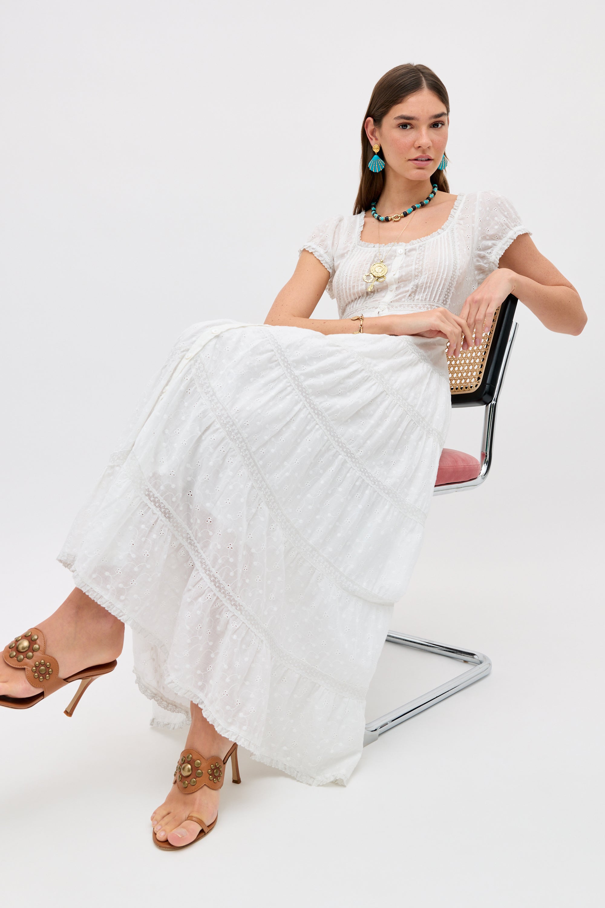 RIXO Jaclyn Cotton Midi Ivory RIXO Jaclyn Cotton Midi Ivory