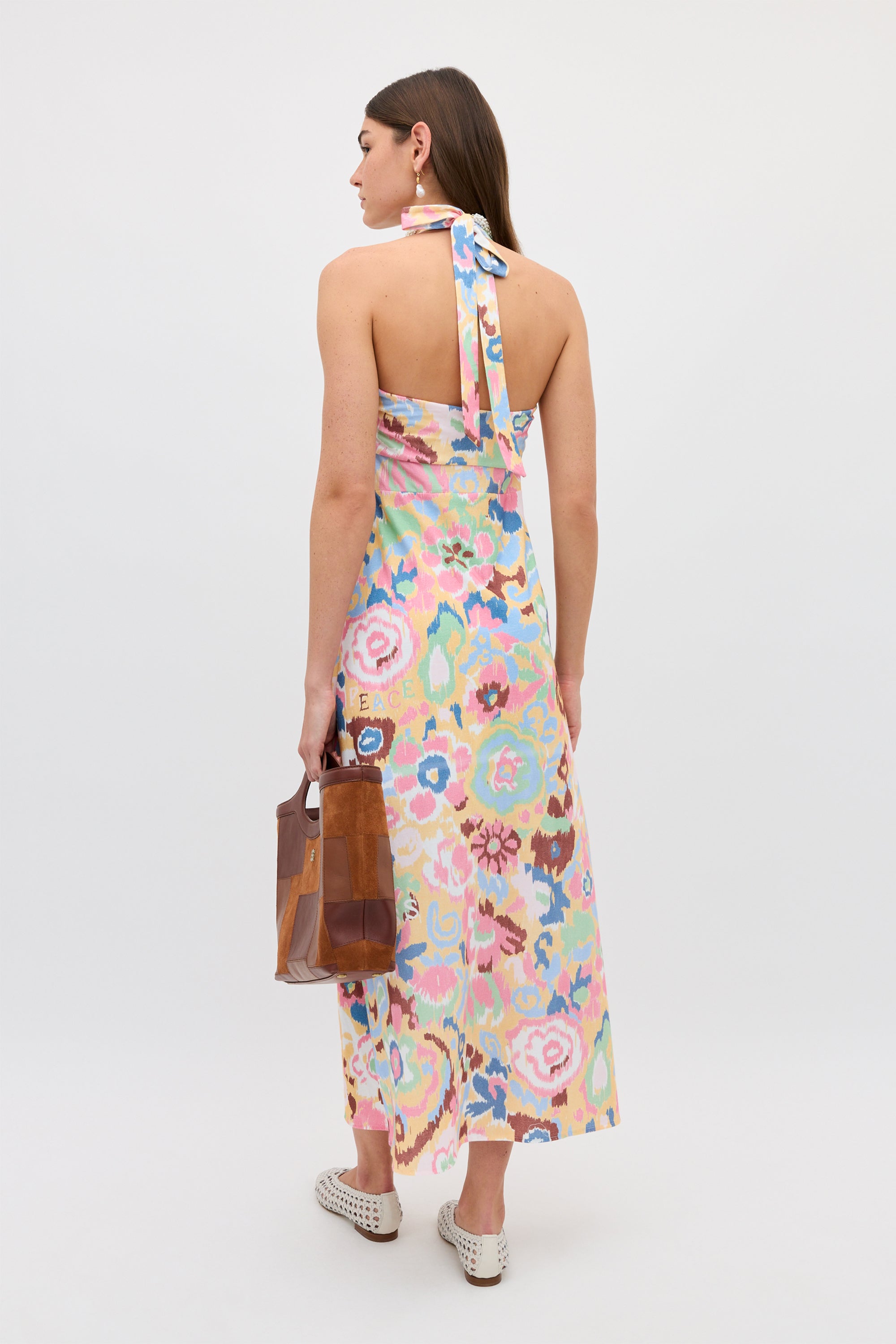 Ilyana Jersey Midi Dress in Ikat Bloom Yellow | RIXO USA ⋆