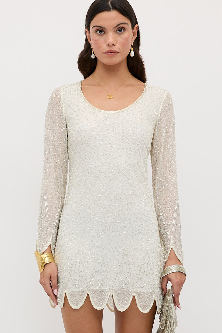 pearl mini dress Dulce Embellished Mini Dress in Pink Florence Embellishment Pearl