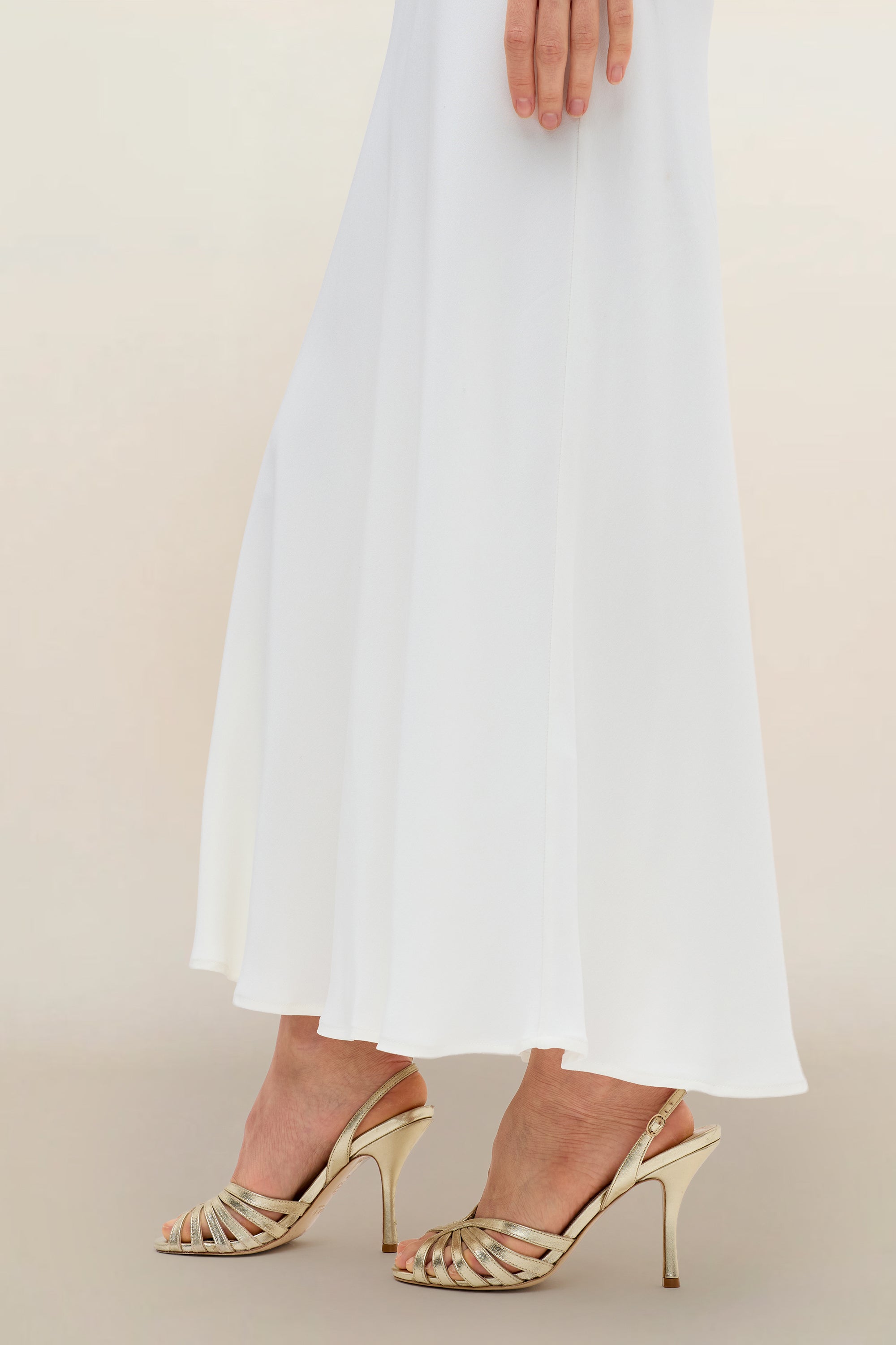 Joan Silk Skirt in Ivory Satin Back Silk Crepe | RIXO USA ⋆