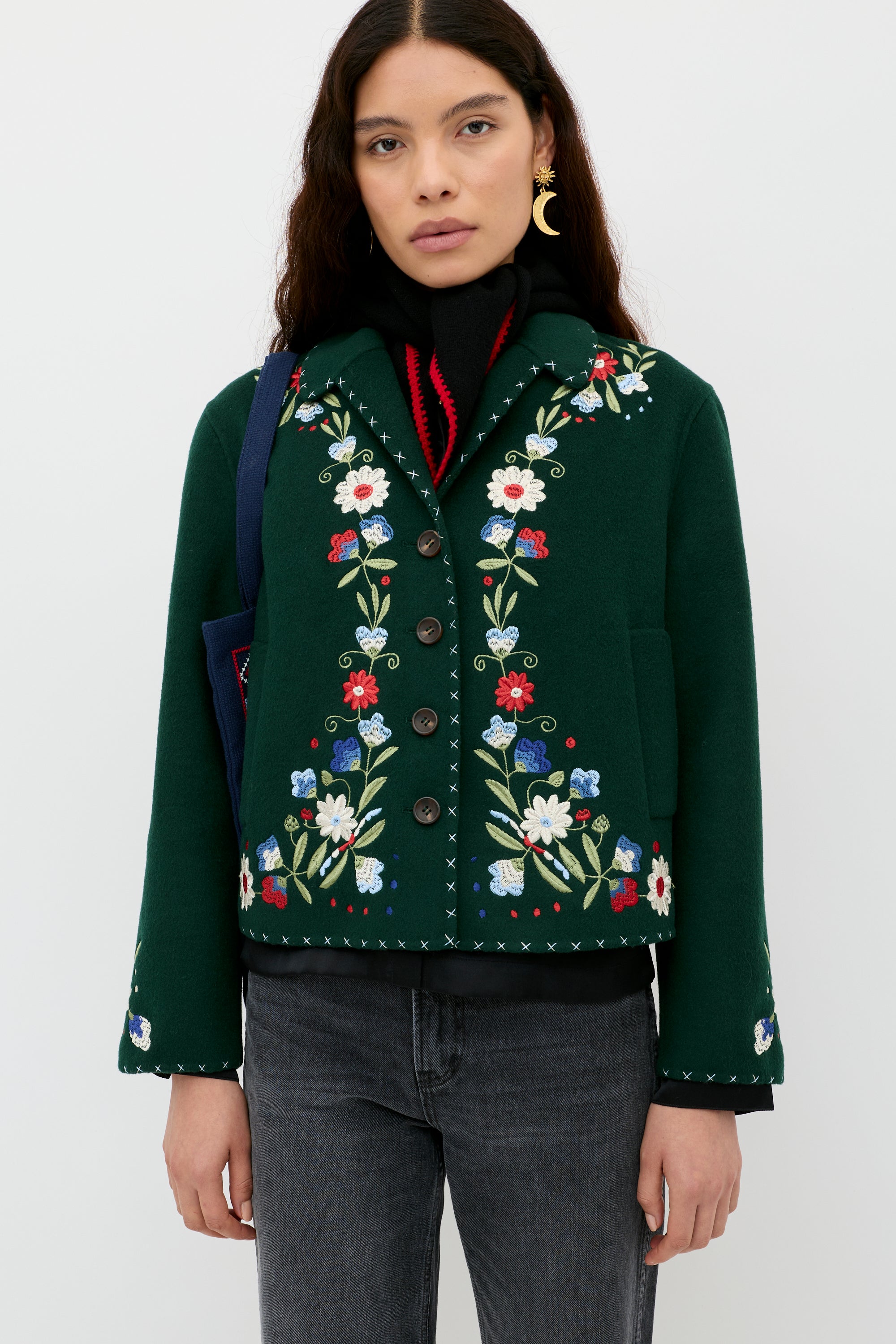Jude Jacket in Bliss Embroidery Green | RIXO USA ⋆