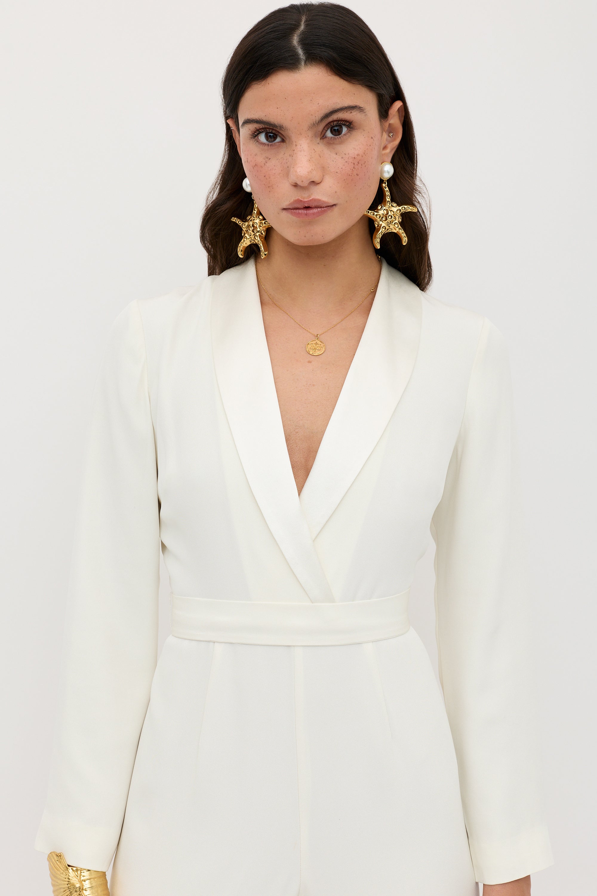 Emilia Silk-Satin Jumpsuit in Ivory | RIXO USA ⋆