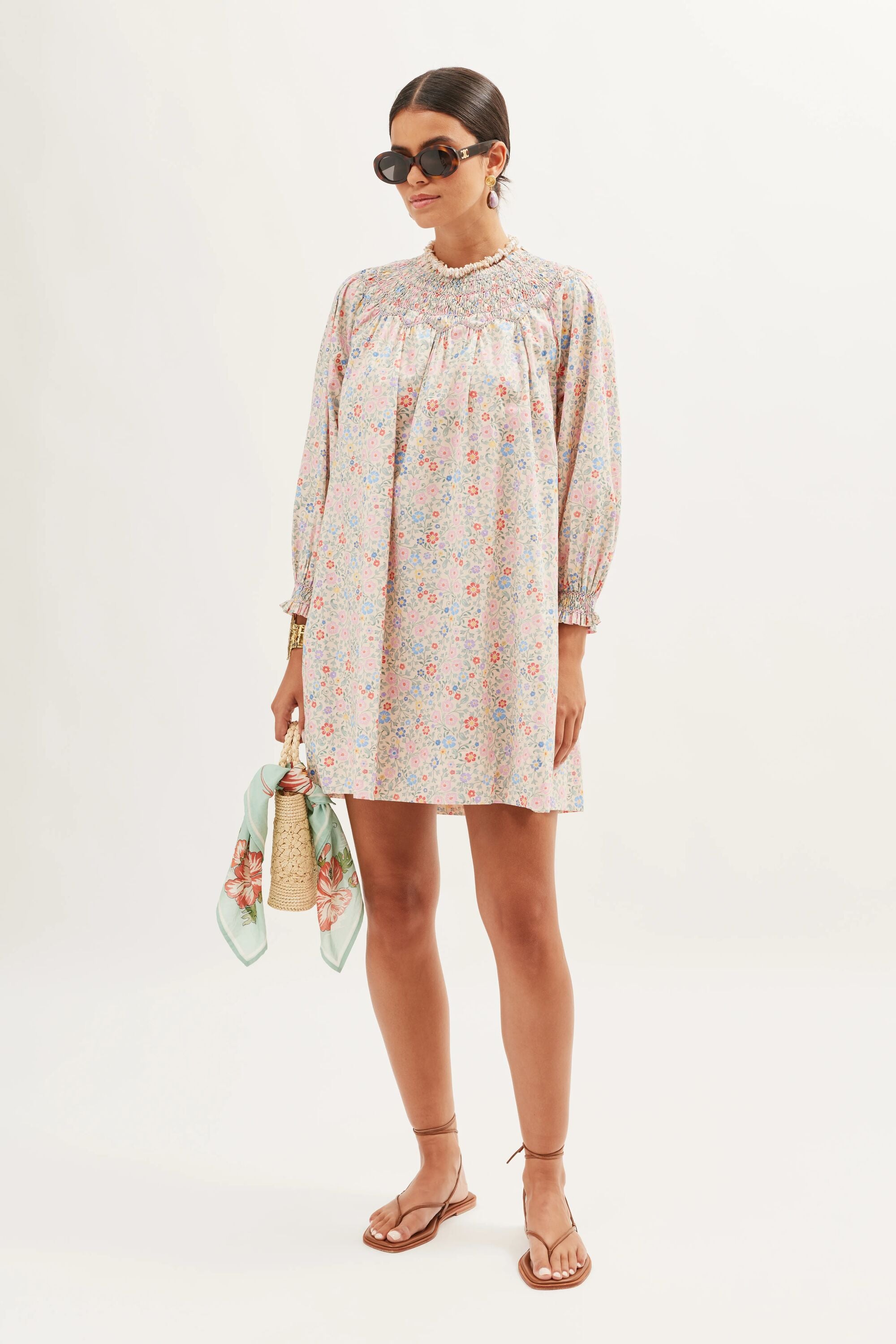 Maira Watercolor Halter Mini Dress