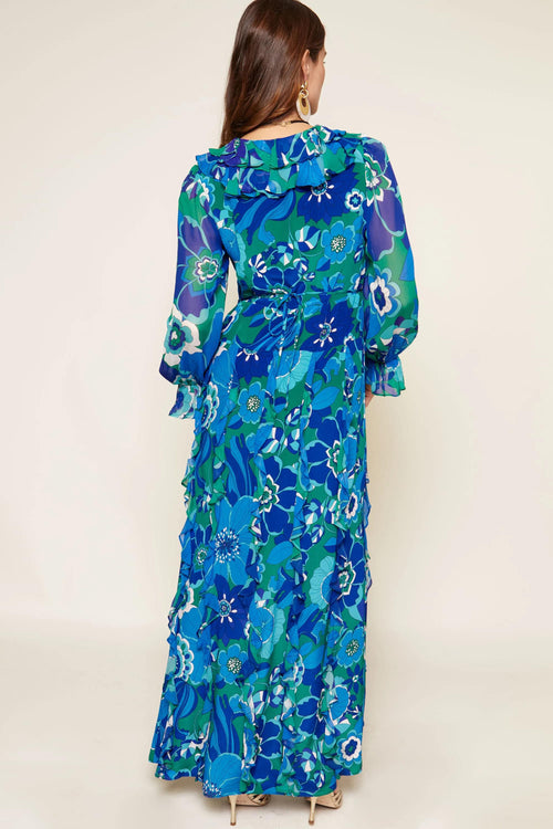 Linnett Ruffled Silk Gown