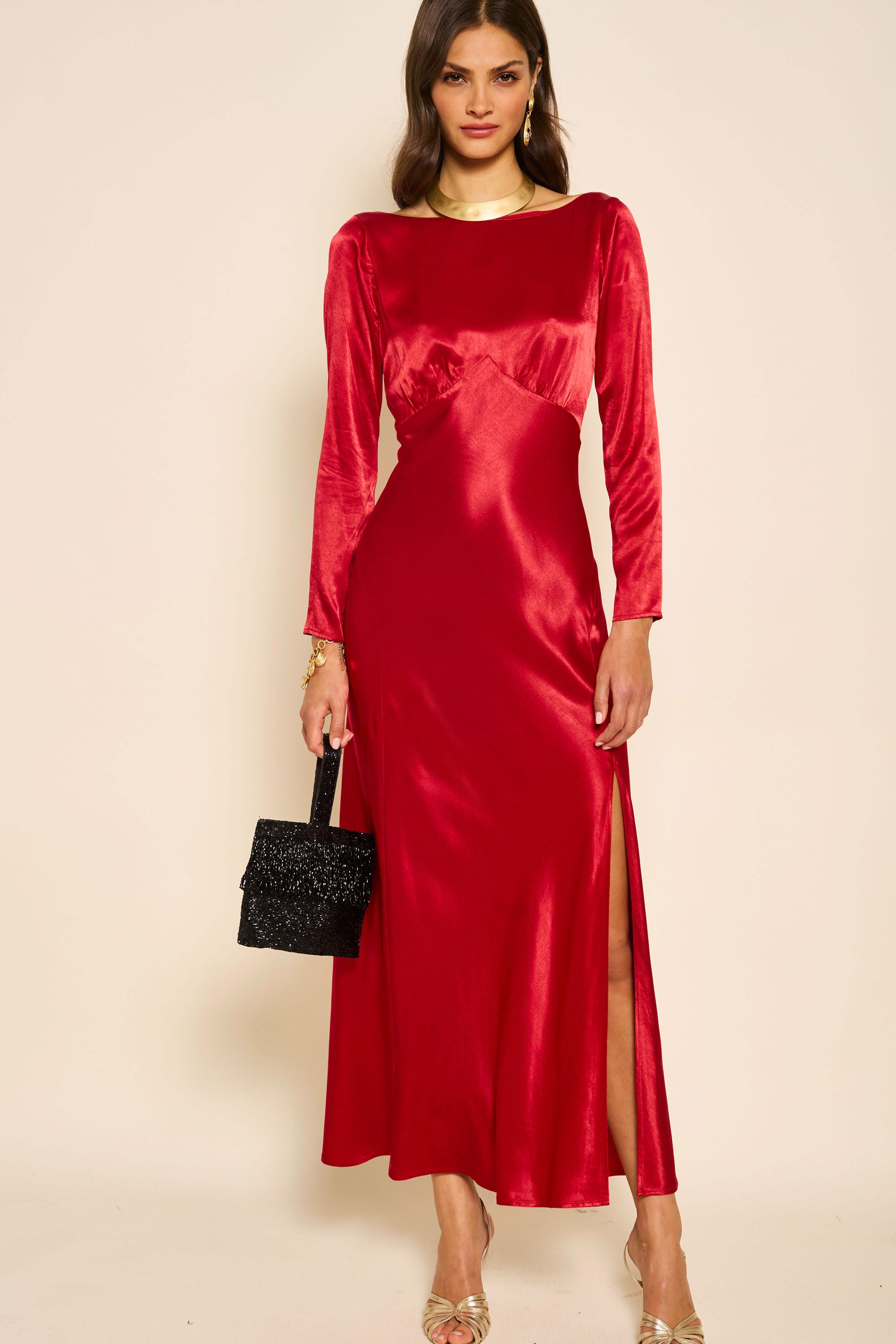 Rixo Red Crimson Midi Maxi Dress