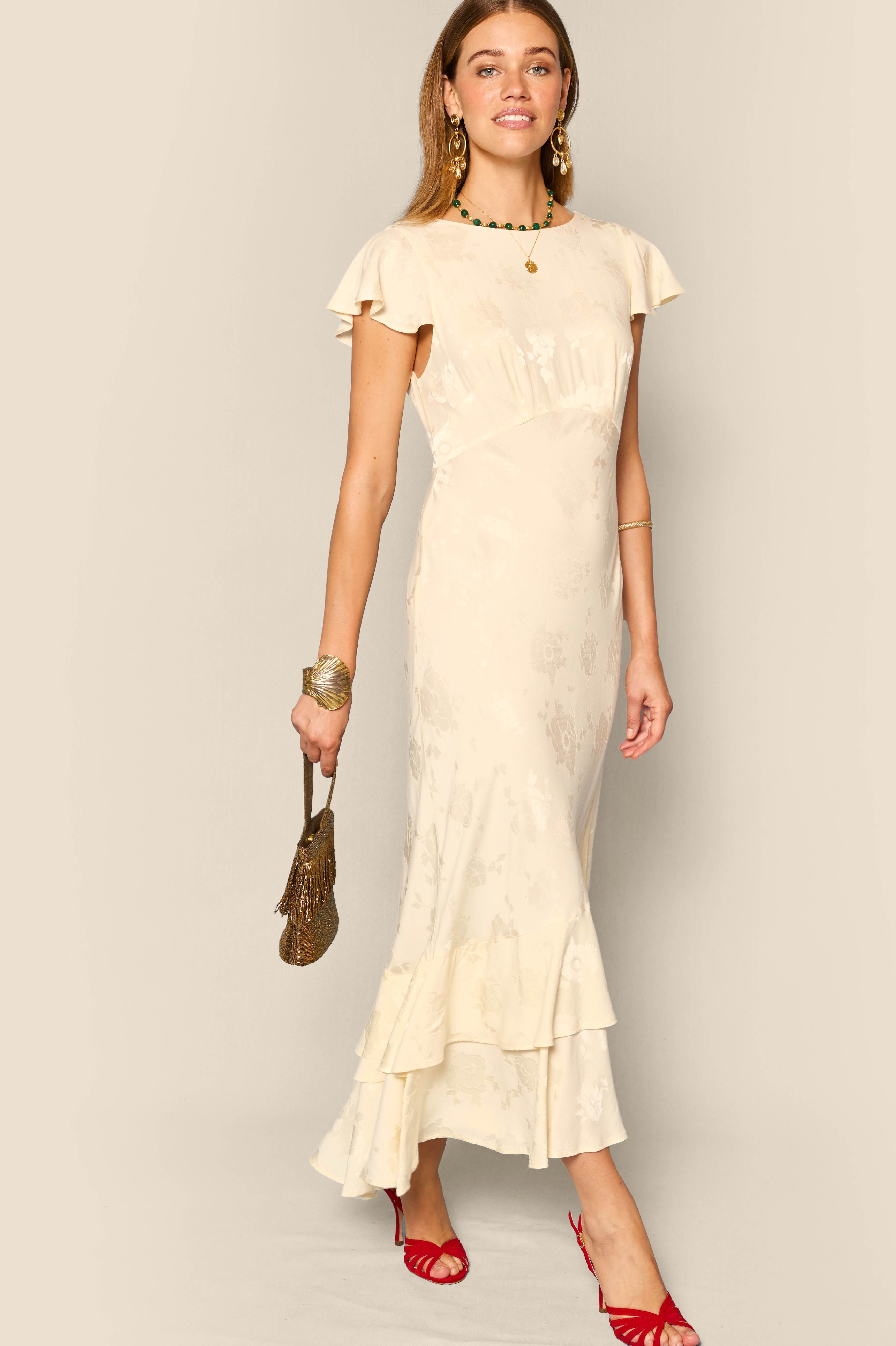 〈新品未着用〉JACQUARD HEPBURN DRESS IVORY JACQUARD HEPBURN DRESS IVORY - BIRTHDAY BASH