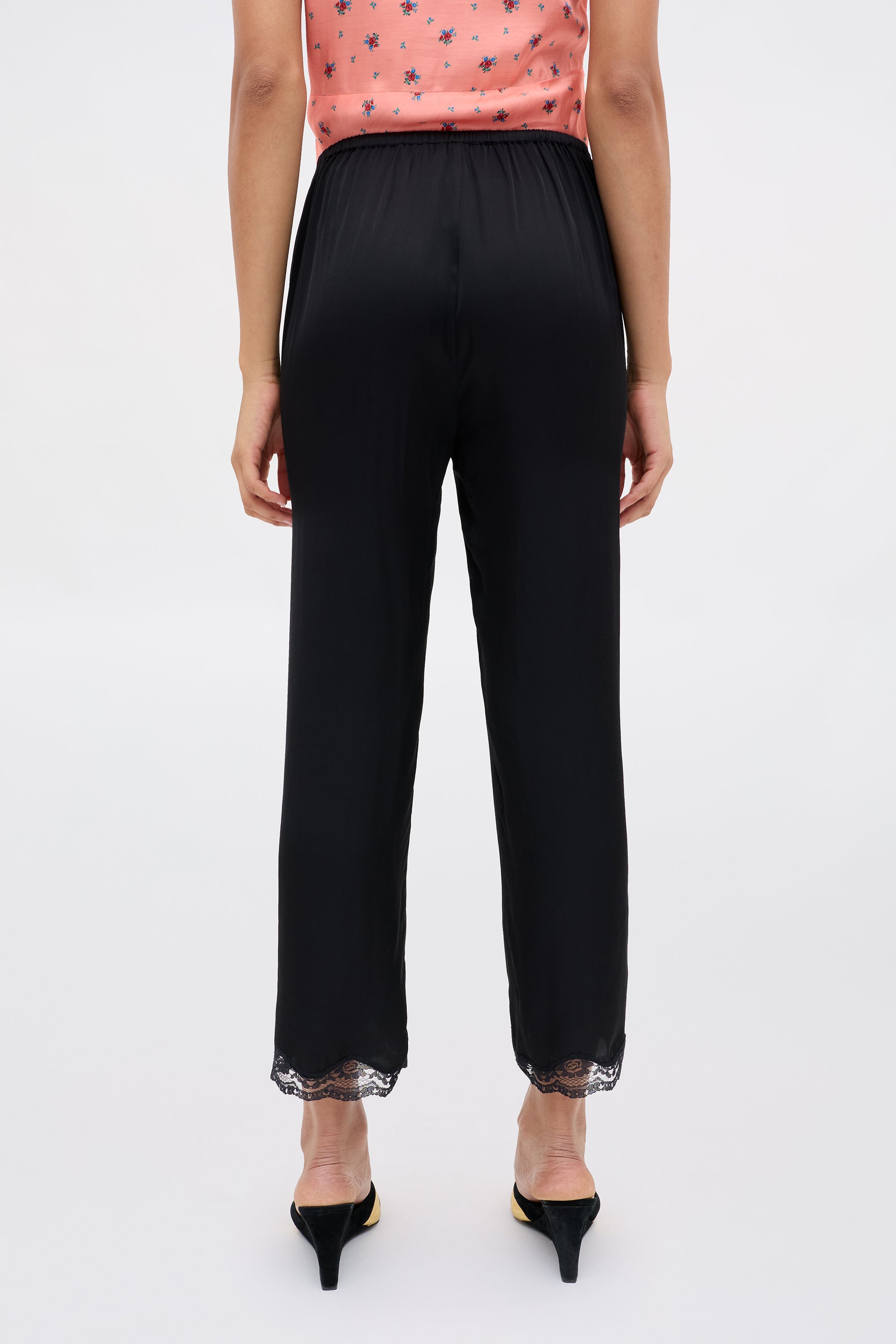 Mireille Satin Trouser in Black | RIXO ⋆