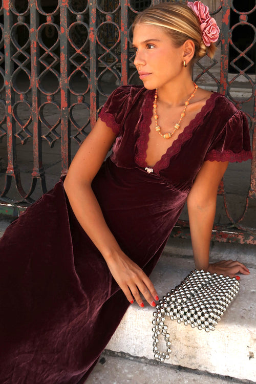 transitional-styling,Clarice Velvet Midi Dress