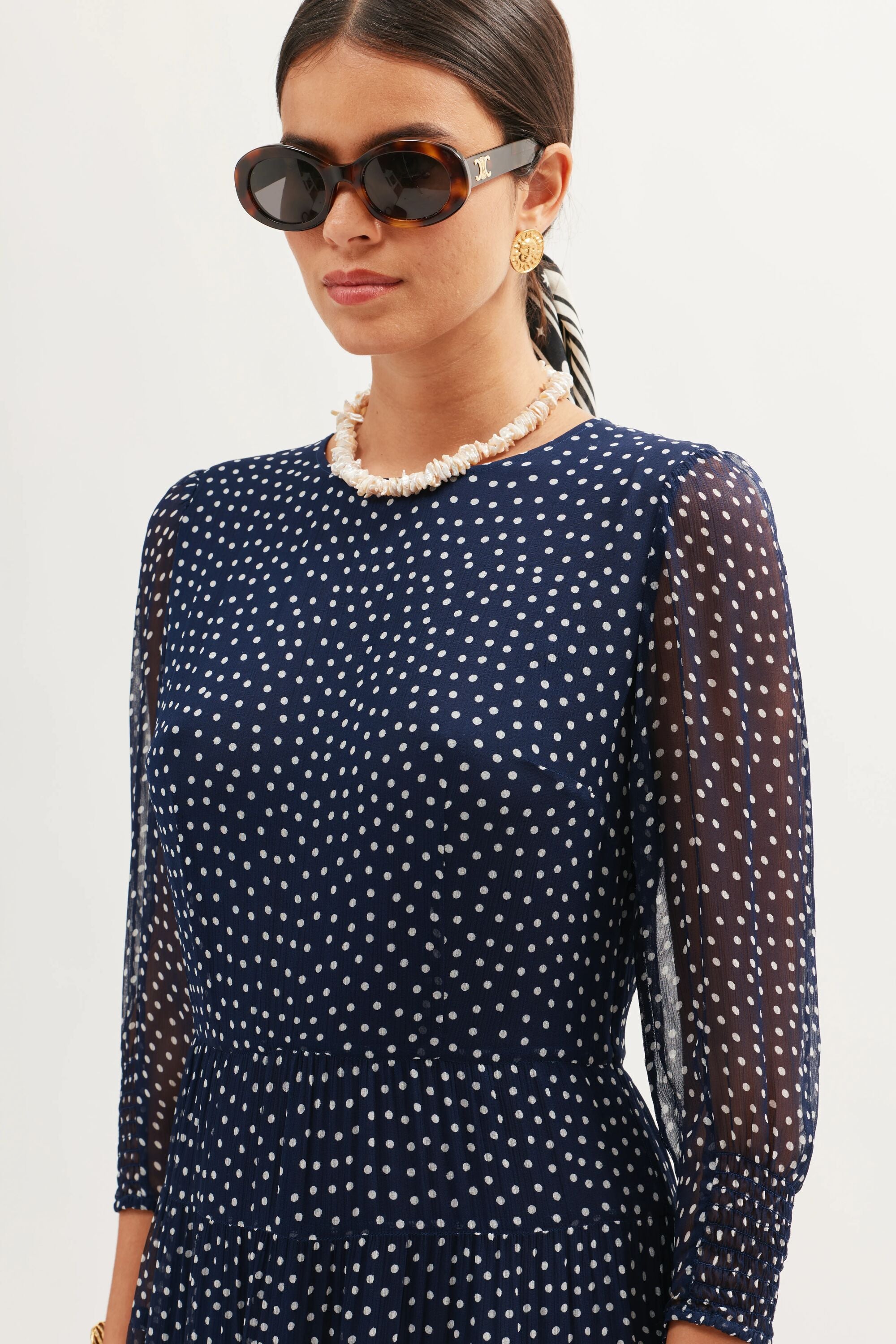 Kristen - Navy Polka Dot