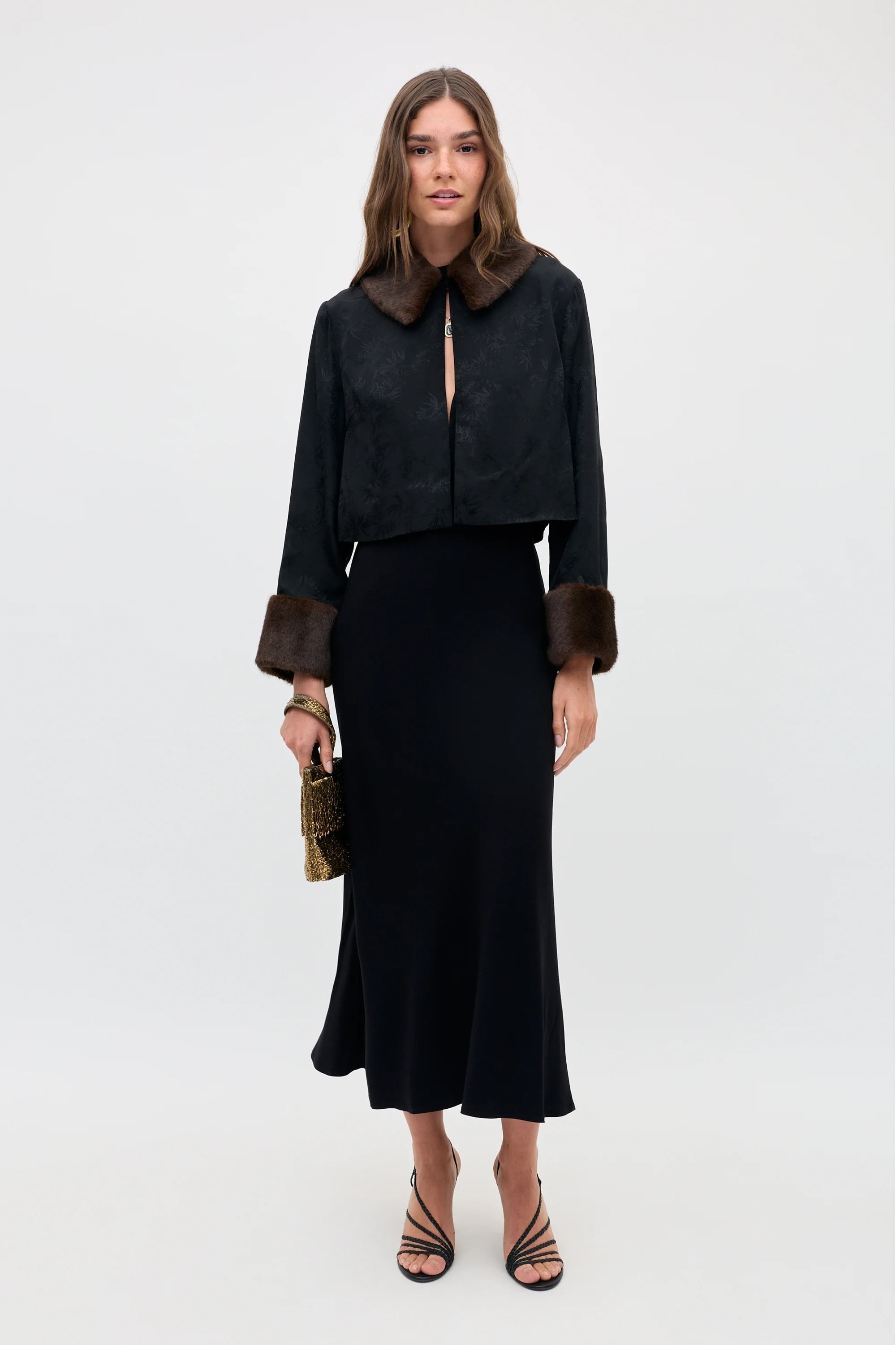 Luanne Jacquard Jacket in Black | RIXO USA ⋆
