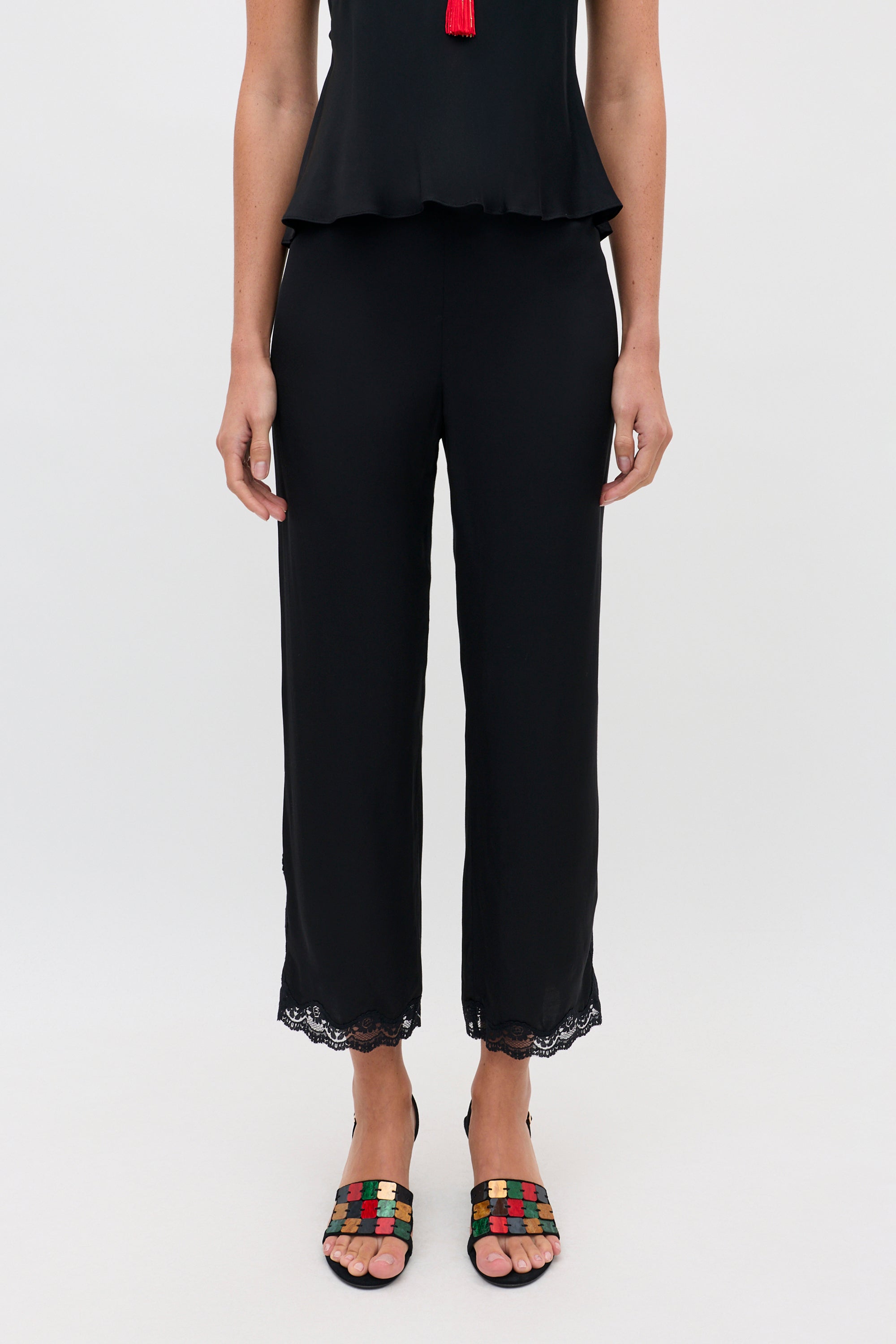 Mireille Satin Trouser in Black | RIXO USA ⋆