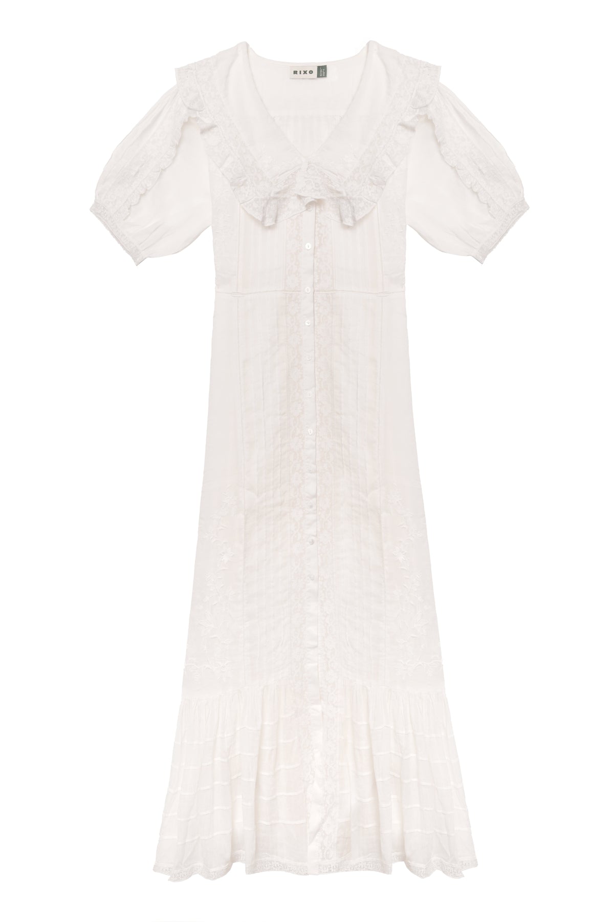 Edina - Pansy Embroidery White