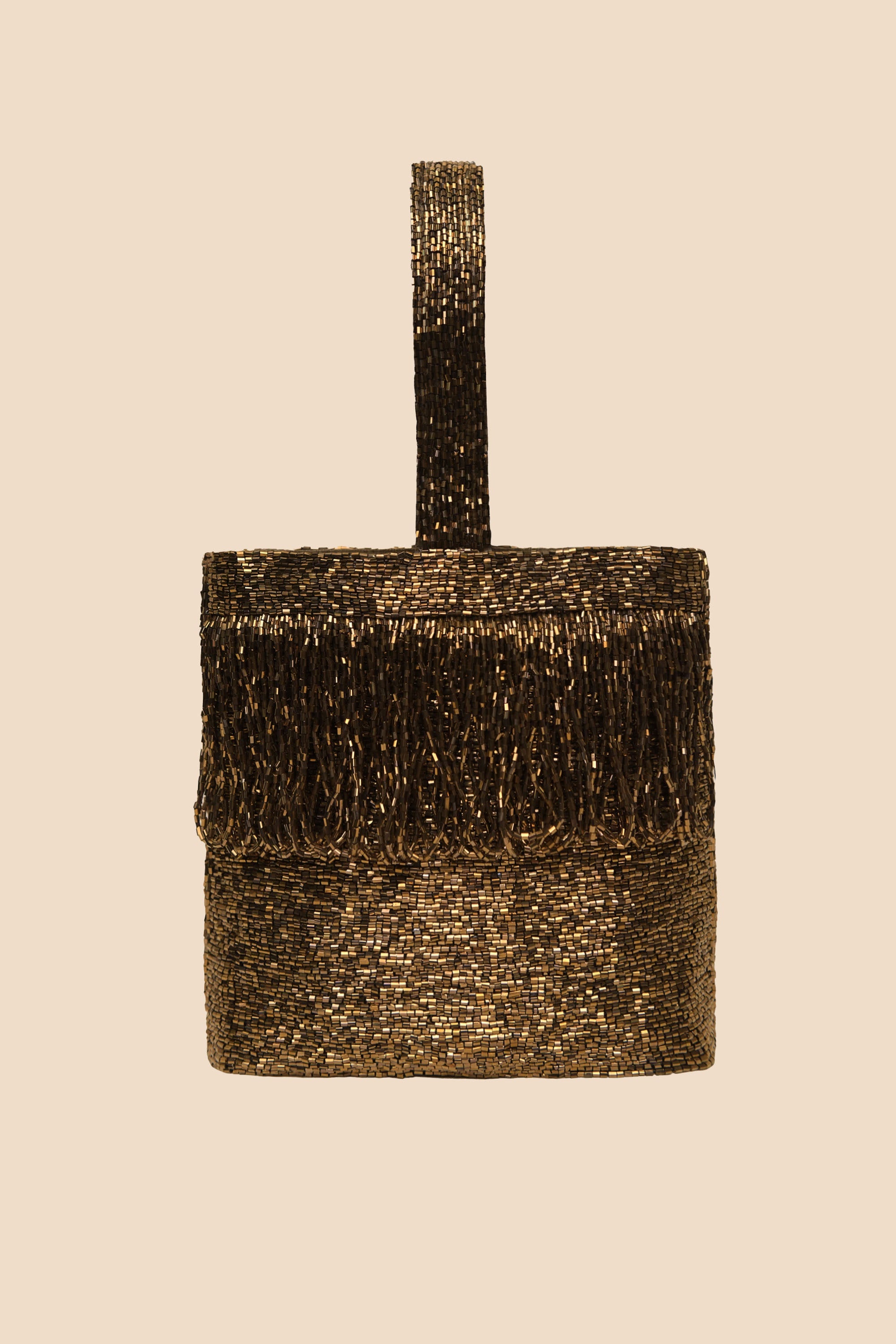 Zenni Beaded Bucket Bag in Gold | RIXO USA ⋆