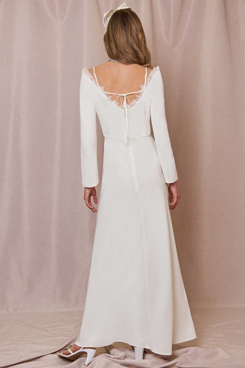 Axel Lace-Trim Silk Gown