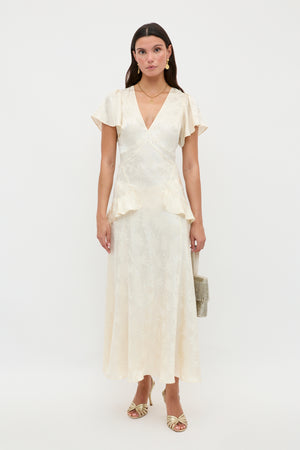 Evie - Daisy Jacquard Champagne