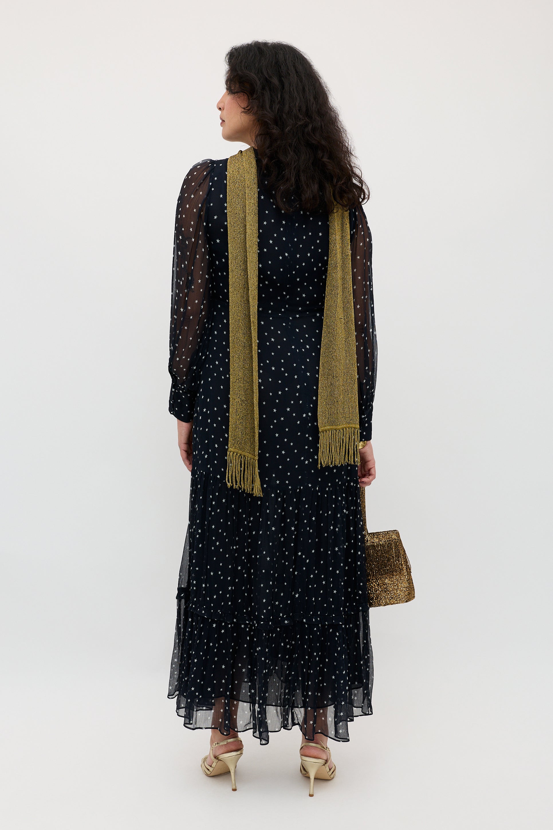 Elsie Chiffon Dress in Starry Night Navy | RIXO USA ⋆