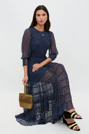 Kristen - Navy Polka Dot