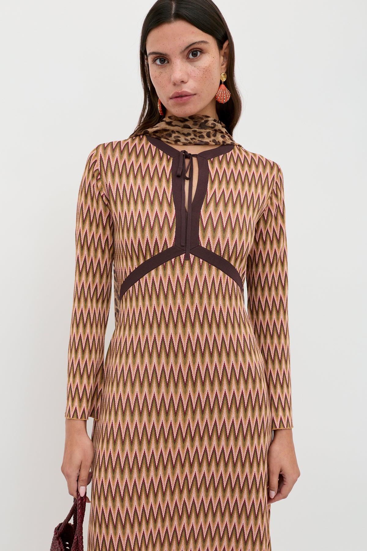 Pamela Knitted Dress in Maeve Jacquard Multi | RIXO USA Pamela Knitted Dress in Maeve Jacquard Multi | RIXO USA