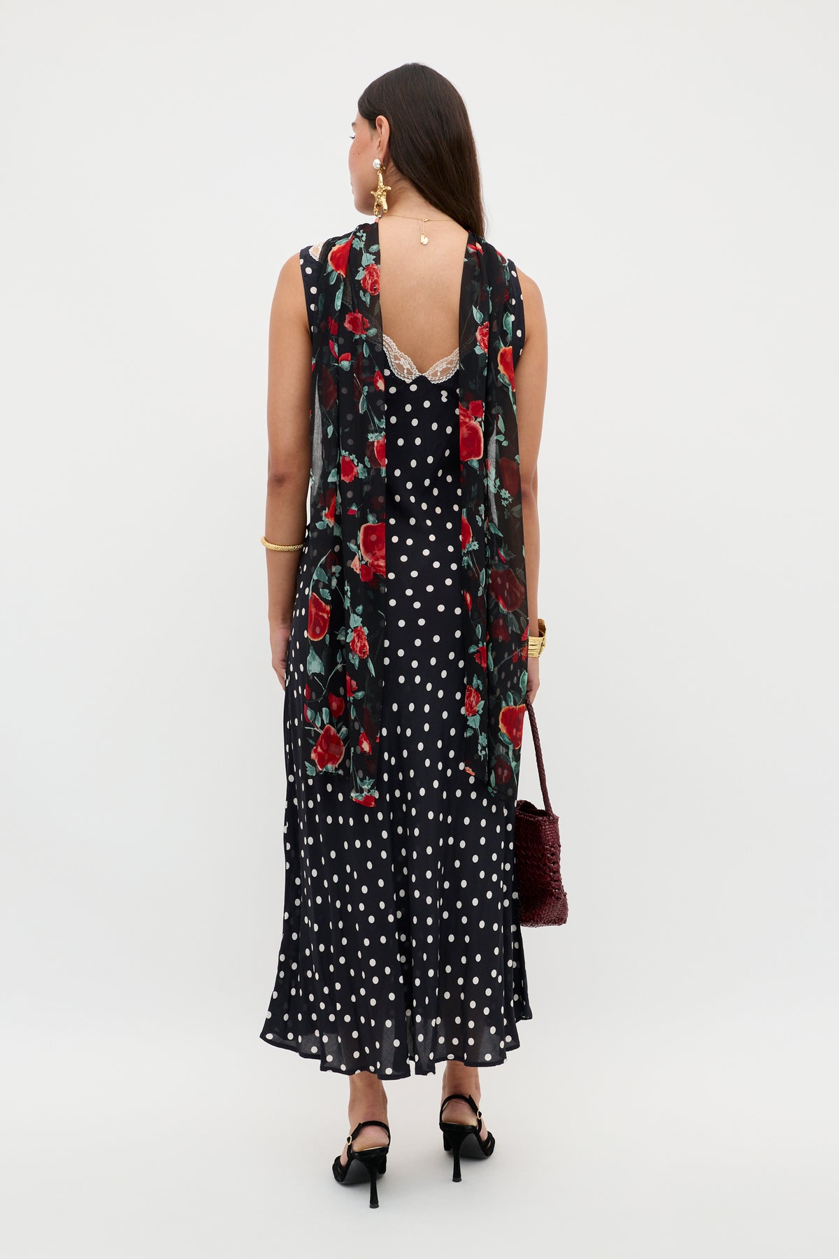 Sandrine Midi Dress in Bohemia Spot Deep Navy | RIXO USA Sandrine Midi Dress in Bohemia Spot Deep Navy | RIXO USA