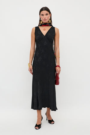 Sandrine - Black Poppy Jacquard