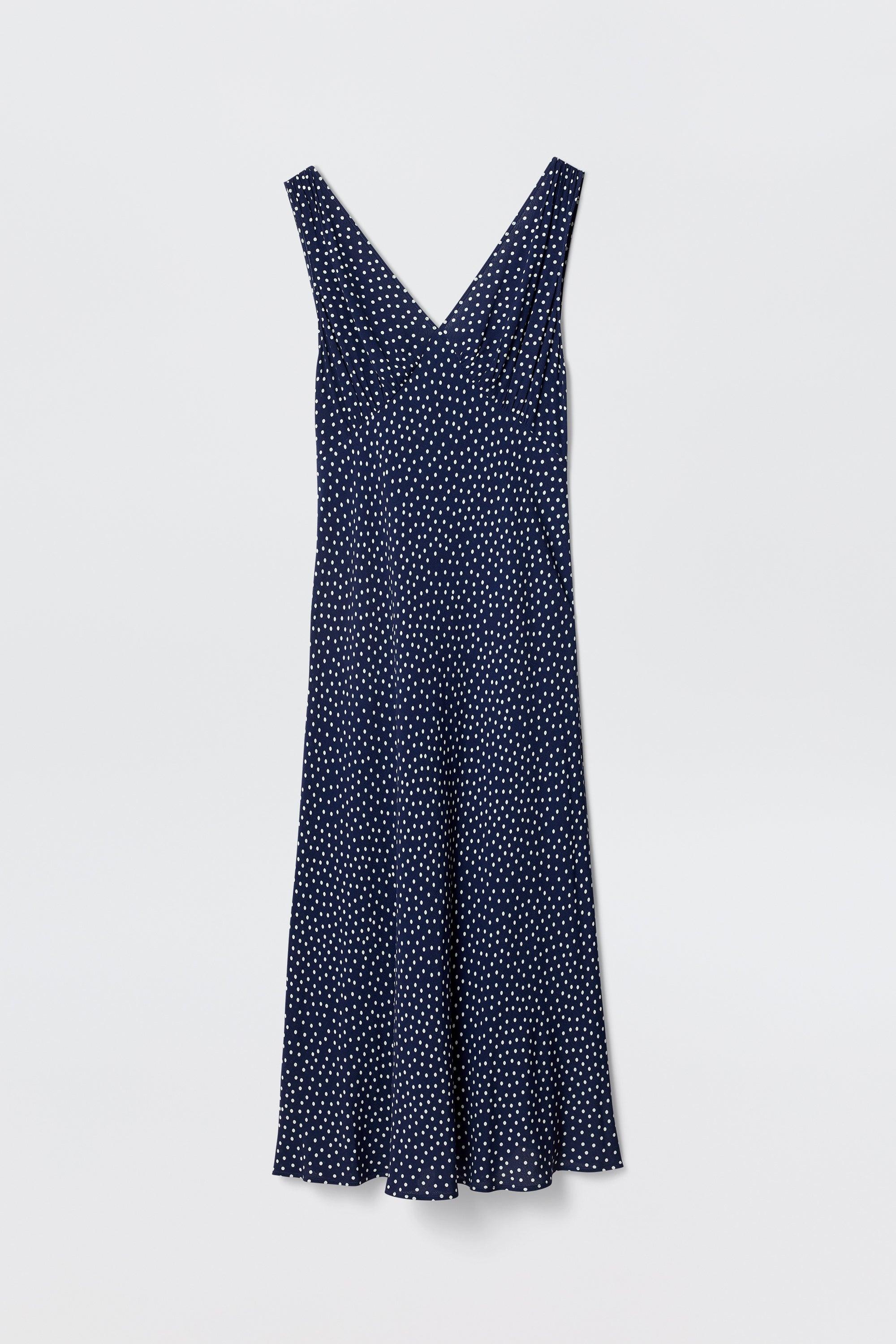 Sandrine Midi Dress in Mini Navy Polka Dot