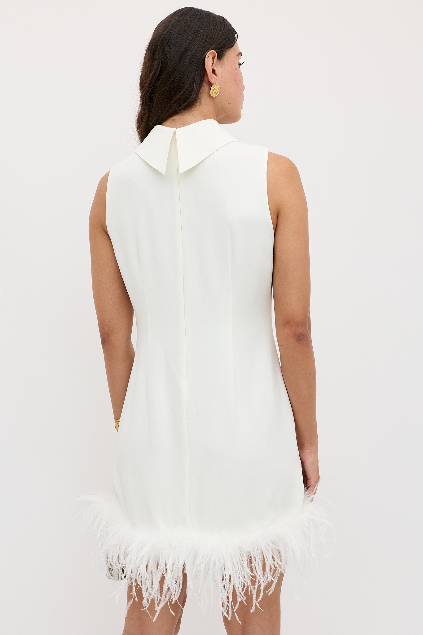 Candice Silk Mini Dress in Ivory Satin Back Silk Crepe | RIXO USA ⋆