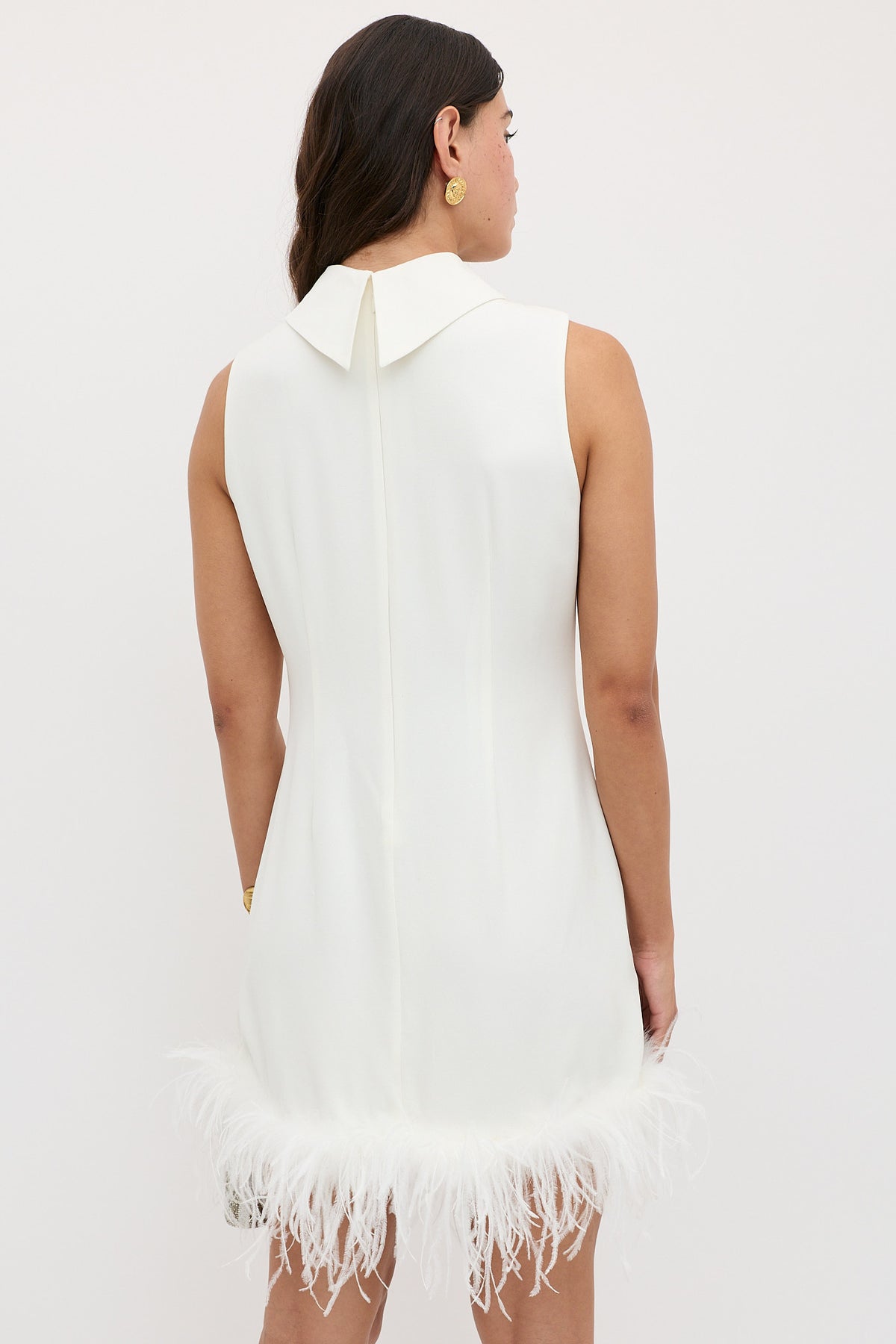 Candice Silk Mini Dress in Ivory Satin Back Silk Crepe Candice Silk Mini Dress in Ivory Satin Back Silk Crepe