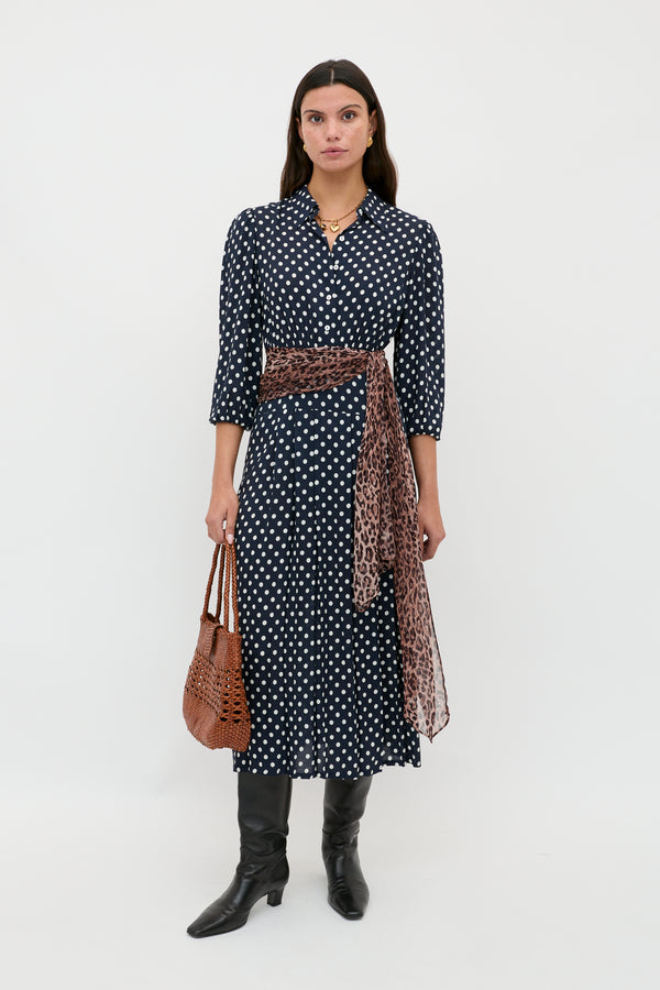 Izzy Shirt Dress in Runway Spot Navy | RIXO USA Izzy Shirt Dress in Runway Spot Navy | RIXO USA