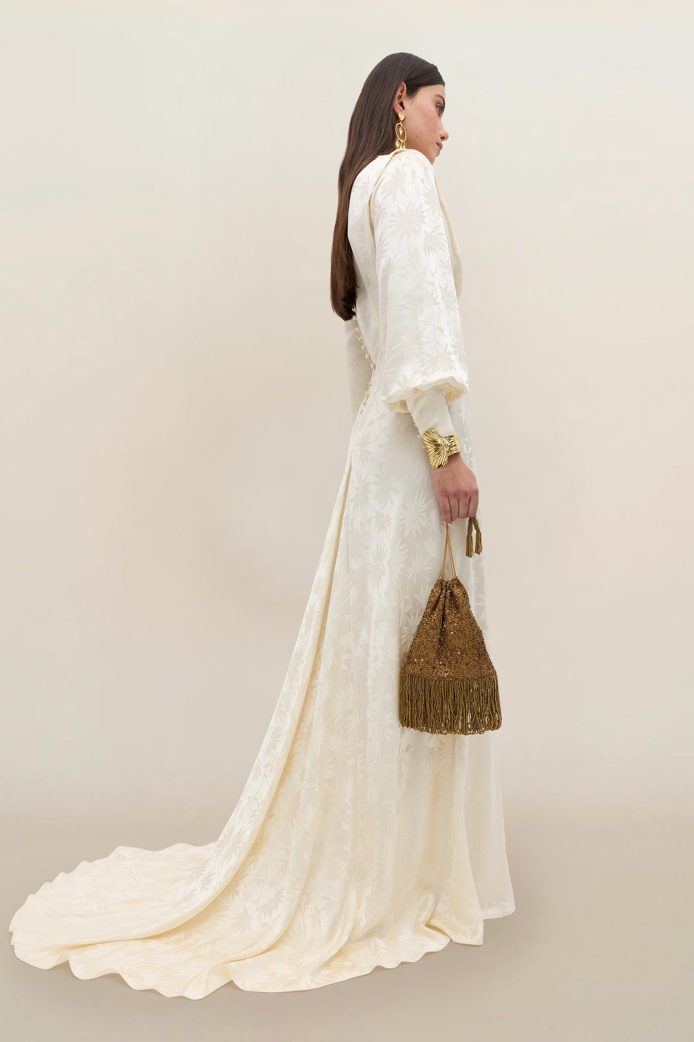 RIXO Bridal Clementine Silk Jacquard - Ivory