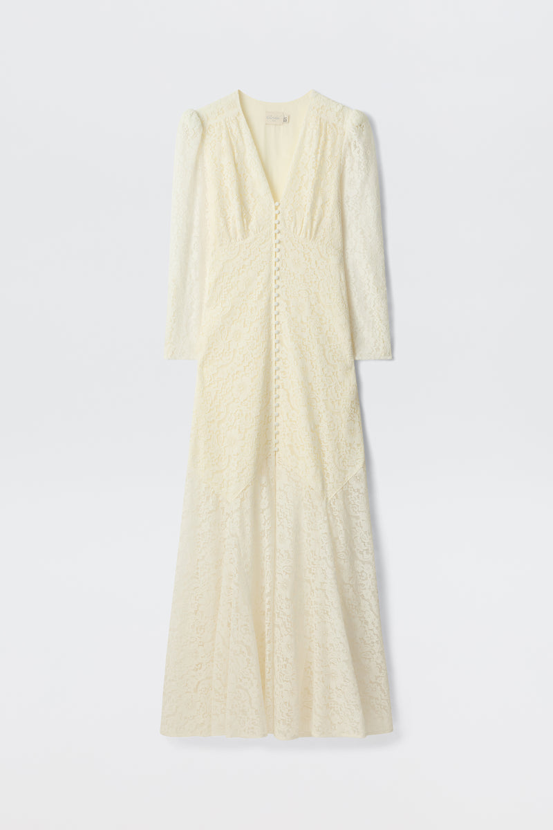 Fleur Corded Lace Gown in Ivory | RIXO USA
