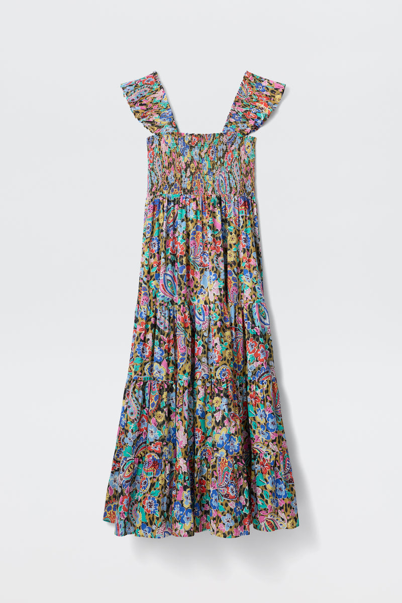 kendall cotton midi dress Kendall Cotton Midi Dress in White Bohemia Spot Ivory
