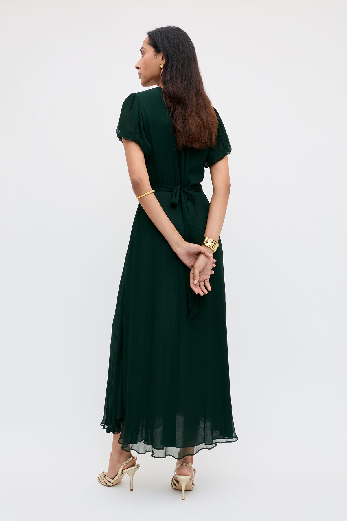 Corrine Embellished Chiffon Dress in Diana Embellishment Forest Green | RIXO USA Corrine Embellished Chiffon Dress in Diana Embellishment Forest Green | RIXO USA