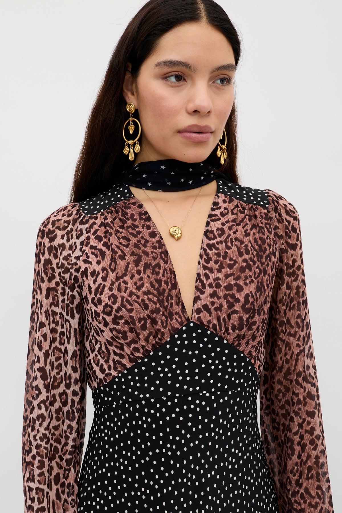 Kaila Silk Leopard Midi Dress in Leopard Spot Brown Kaila Silk Leopard Midi Dress in Leopard Spot Brown