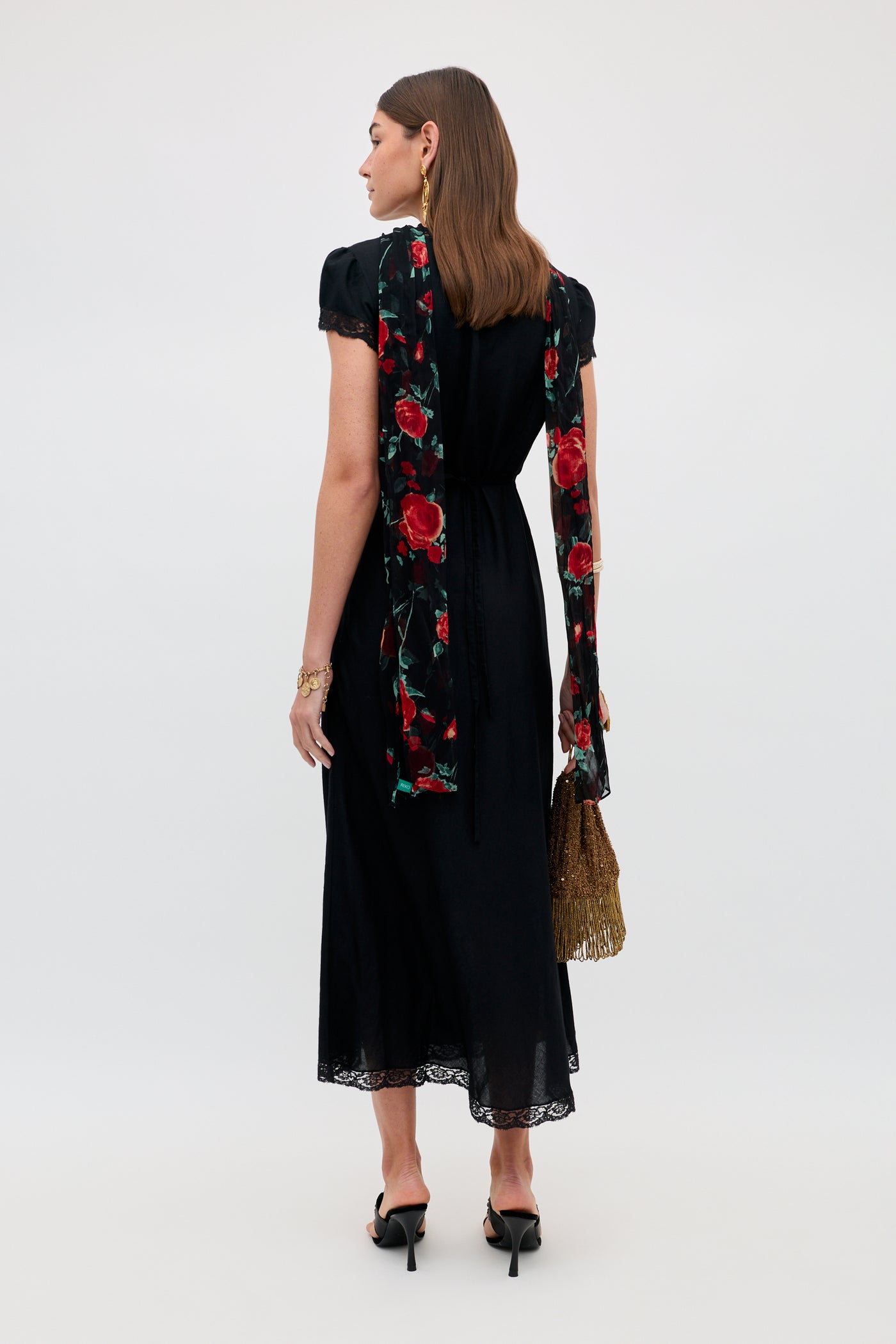 Clarice Linen Midi Dress in Black | RIXO USA Clarice Linen Midi Dress in Black | RIXO USA