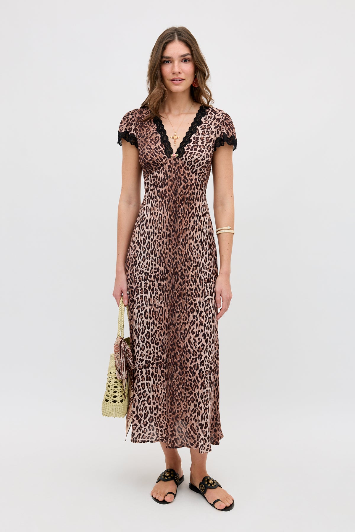 Clarice Midi Dress in Leopard Brown | RIXO USA Clarice Midi Dress in Leopard Brown | RIXO USA