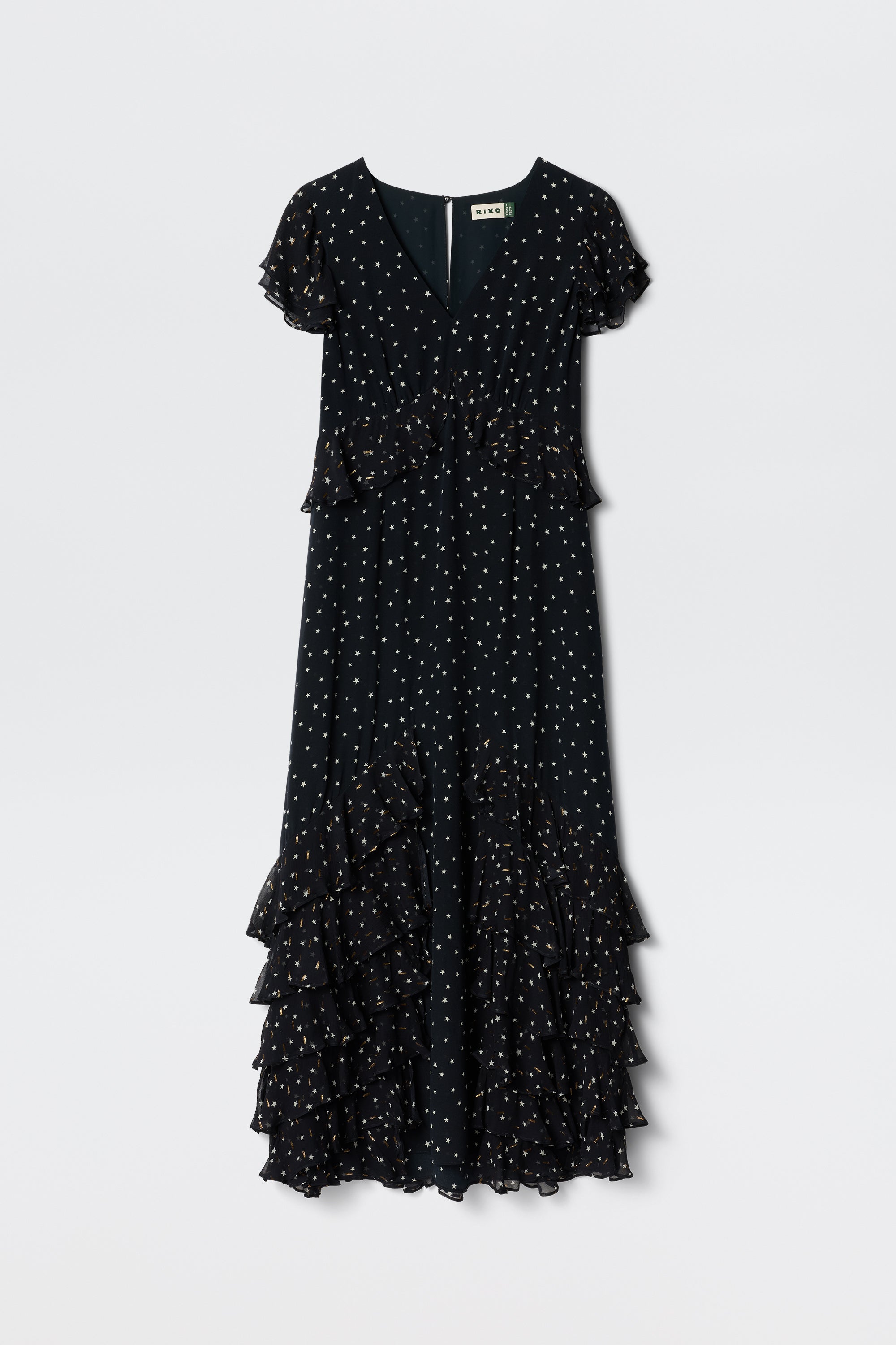 Thanvi Silk Midi Dress in Starry Night Navy | RIXO USA ⋆