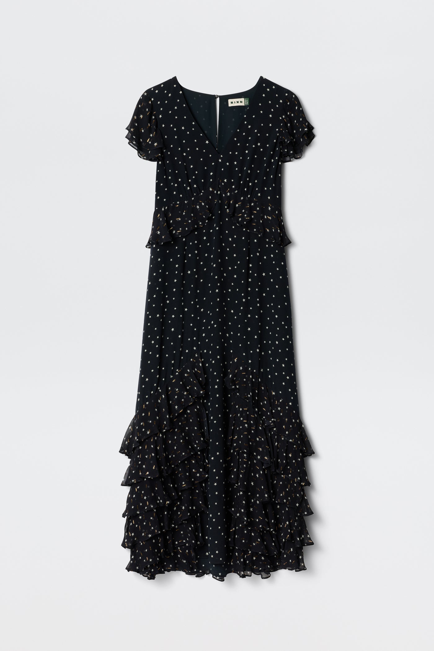Thanvi Silk Midi Dress in Starry Night Navy | RIXO Thanvi Silk Midi Dress in Starry Night Navy | RIXO