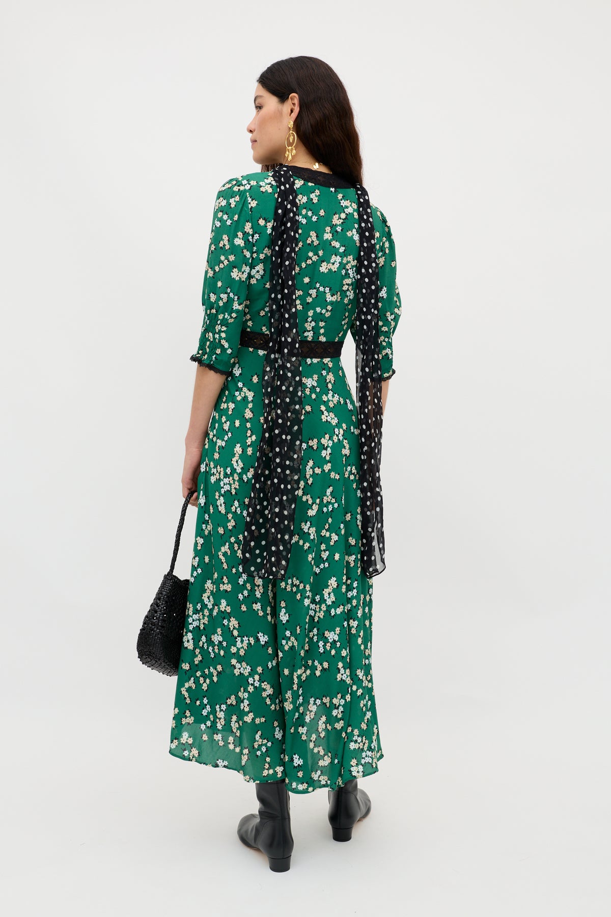 Amina Midi Dress in Green City Floral Olive | RIXO Amina Midi Dress in Green City Floral Olive | RIXO
