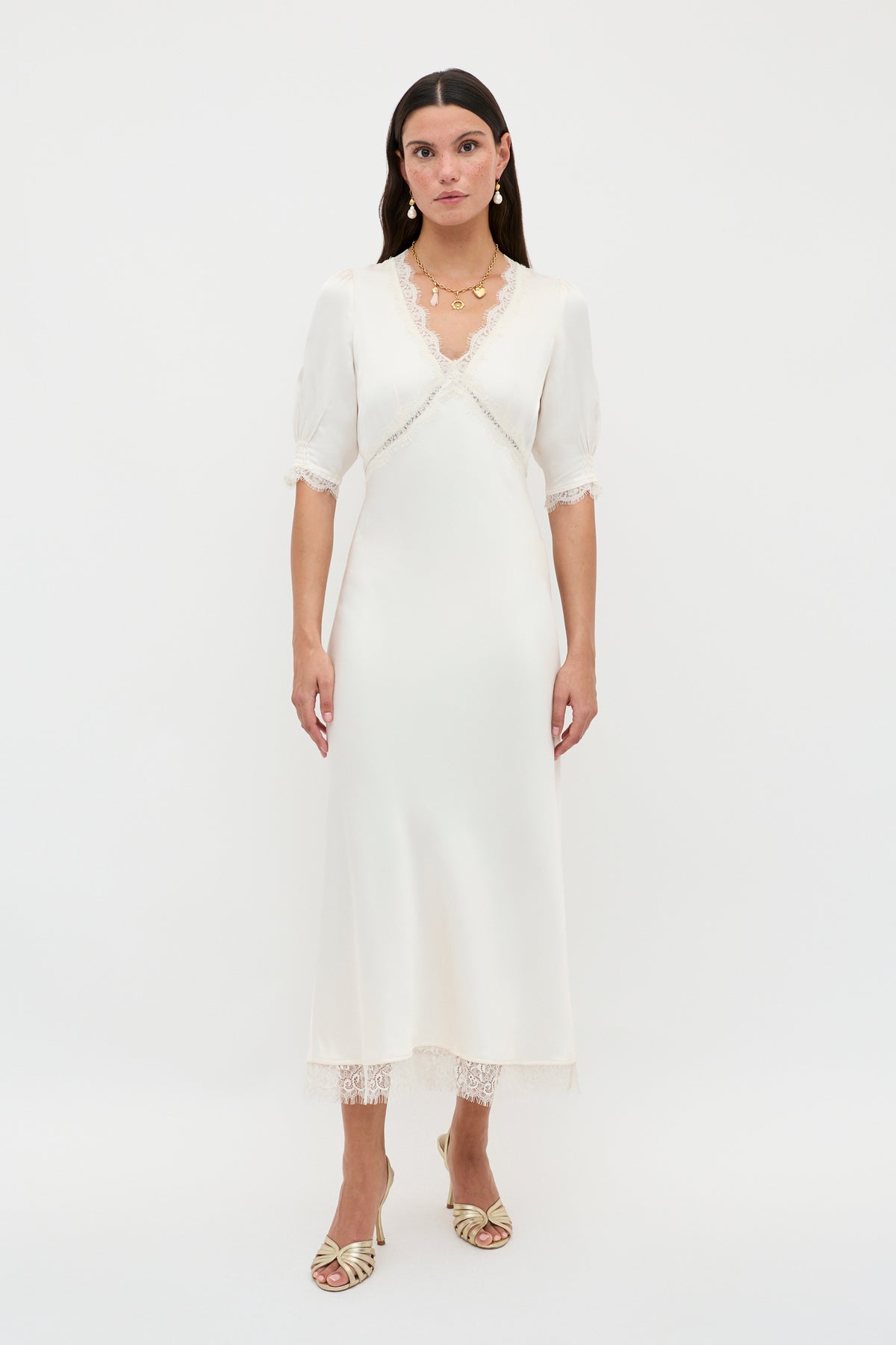 RIXO Bridal Annina Satin Midi - Ivory RIXO Bridal Annina Satin Midi - Ivory