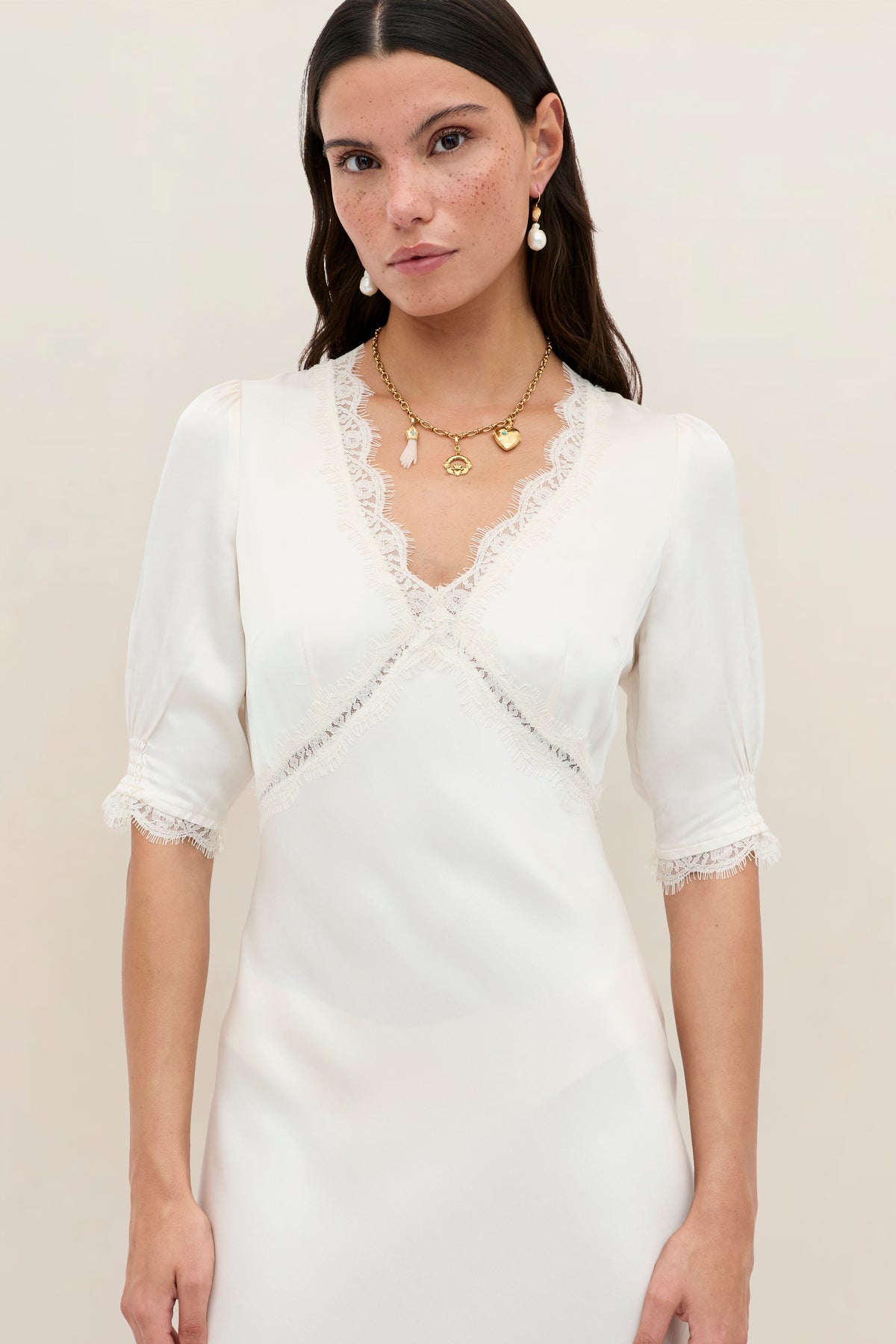 RIXO Bridal Annina Satin Midi - Ivory RIXO Bridal Annina Satin Midi - Ivory