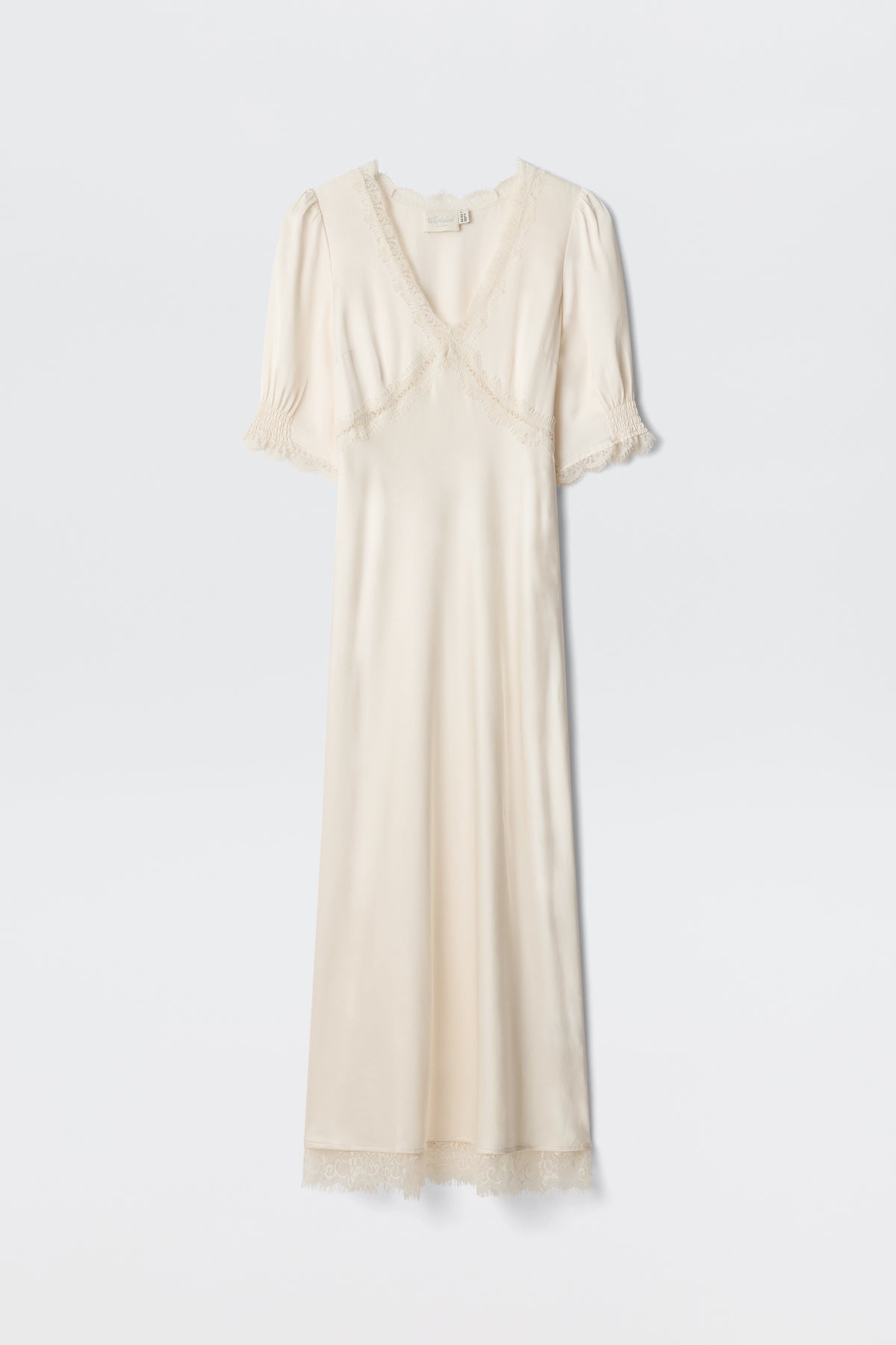 Annina Satin Midi Dress in Ivory Pearl | RIXO USA Annina Satin Midi Dress in Ivory Pearl | RIXO USA