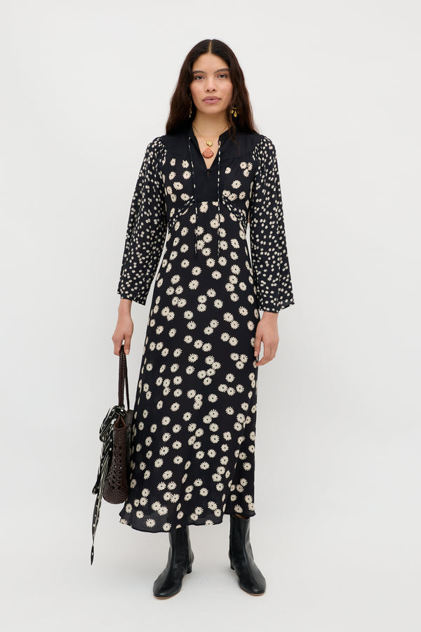 Anela Midi Dress in Daisy Mix Black | RIXO USA