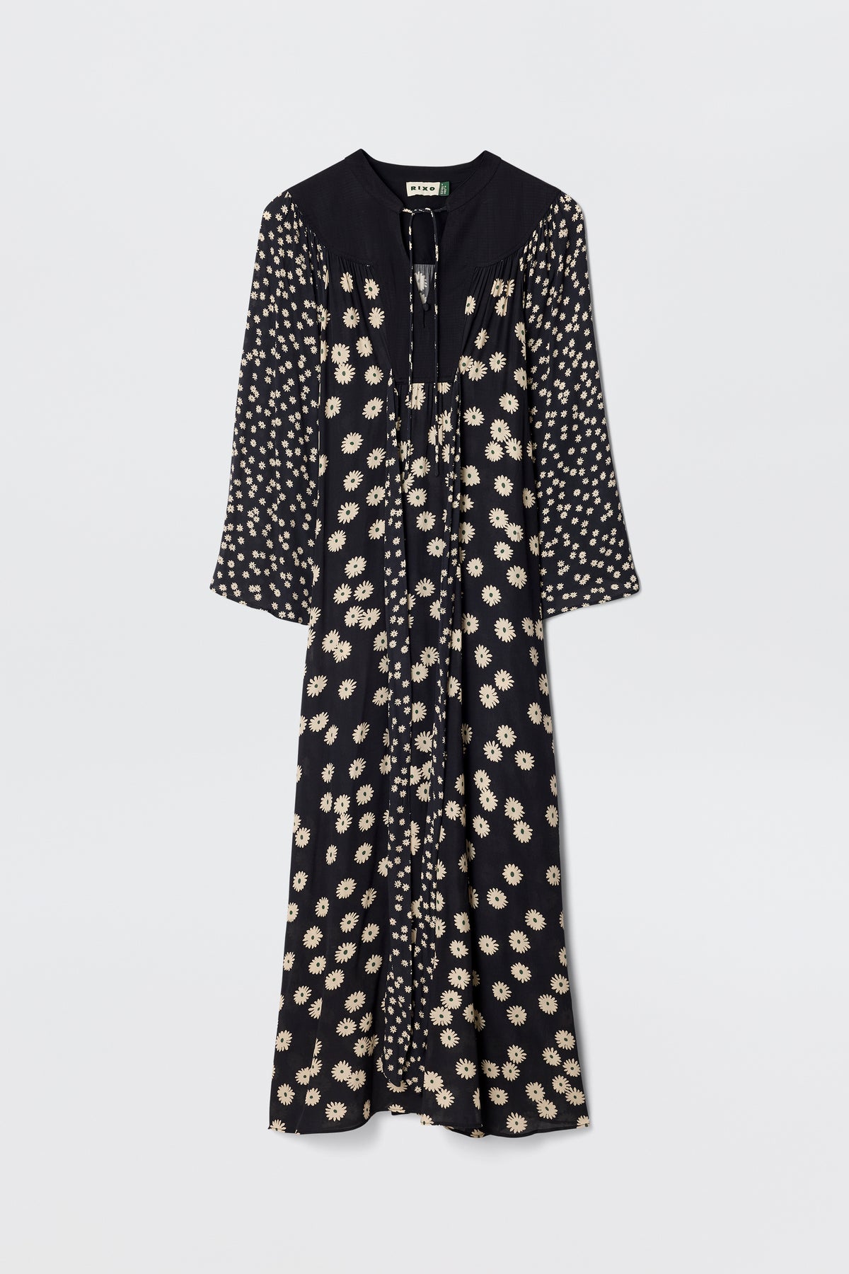 Anela Midi Dress in Daisy Mix Black | RIXO USA Anela Midi Dress in Daisy Mix Black | RIXO USA
