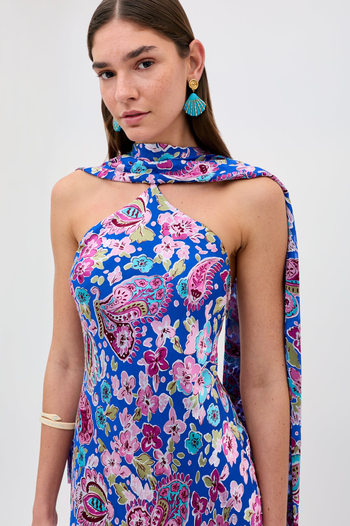 rixo hayley silk midi dress RIXO Hayley Silk Midi Leopard Paisley Mix