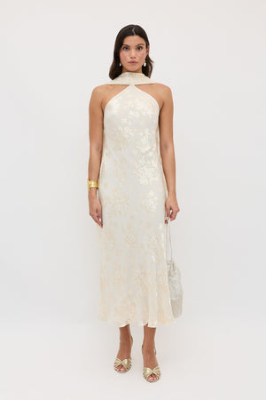 Hayley  -  Bouquet Devore Cream