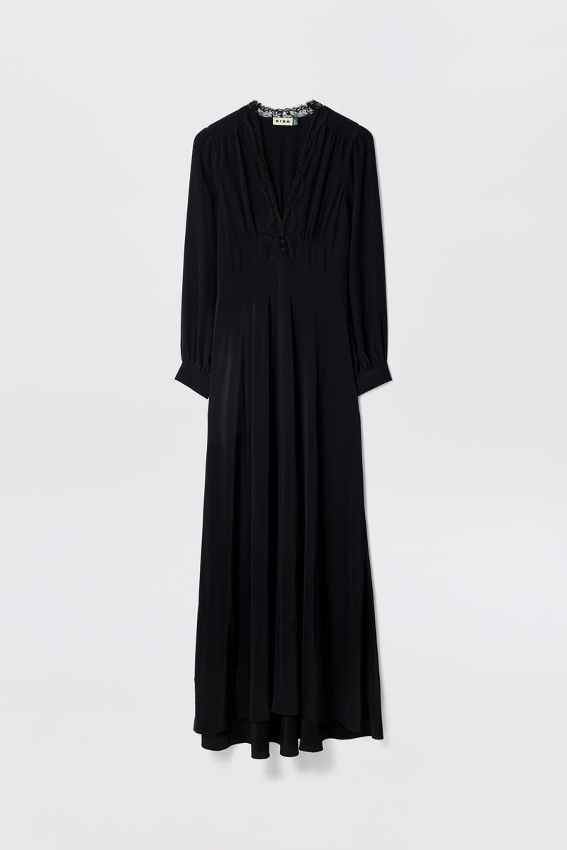 Emory Silk Gown in Black