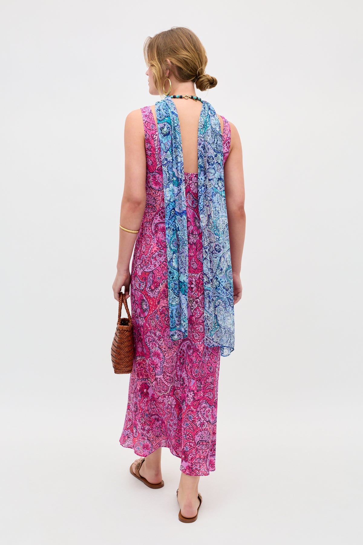 rixo bondi silk midi dress Bondi Silk Midi Dress in Paisley Floral Red